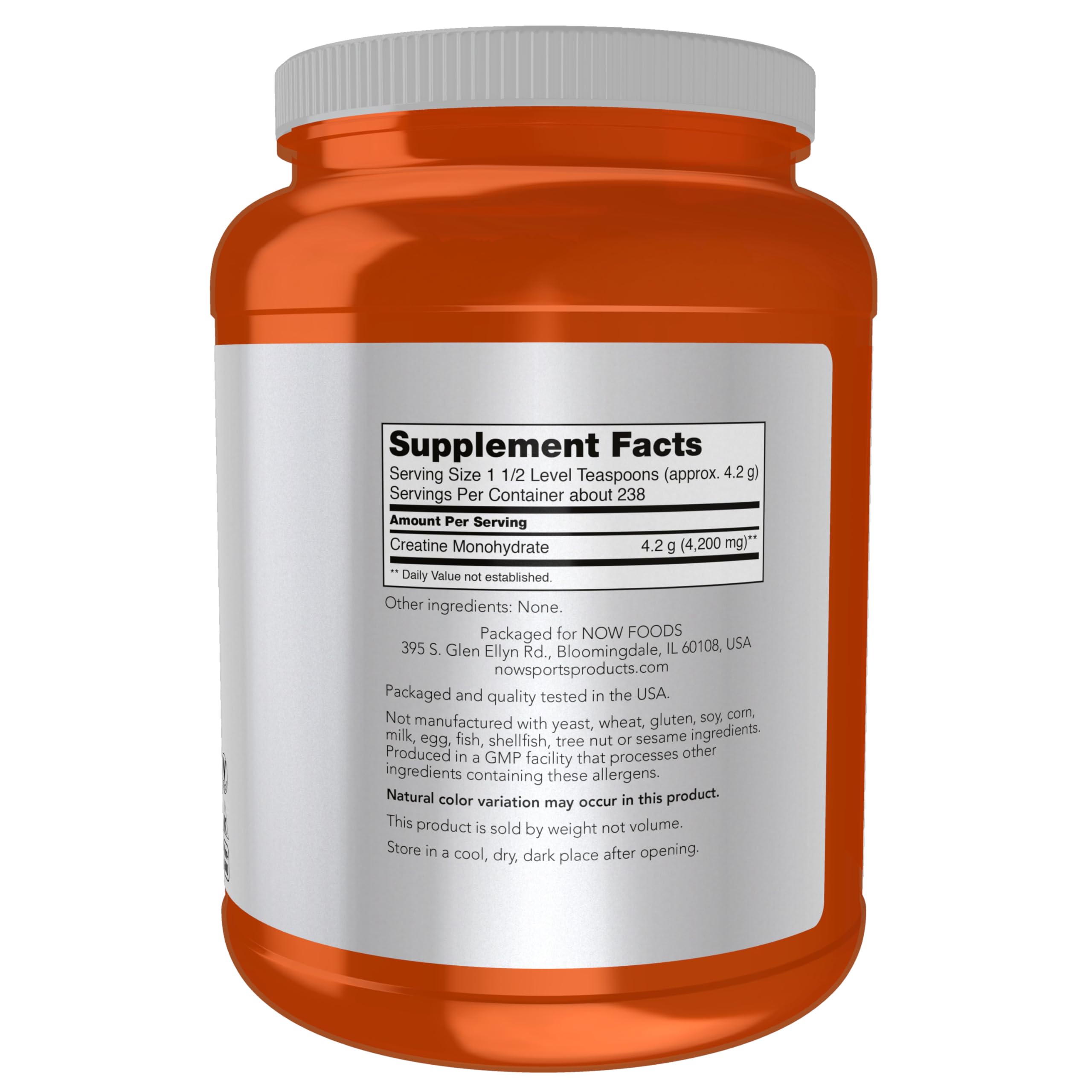 Foto 4 pulgar | Creatina En Polvo Now Sports Nutrition, 1 Kg, Micronizada - Venta Internacional.