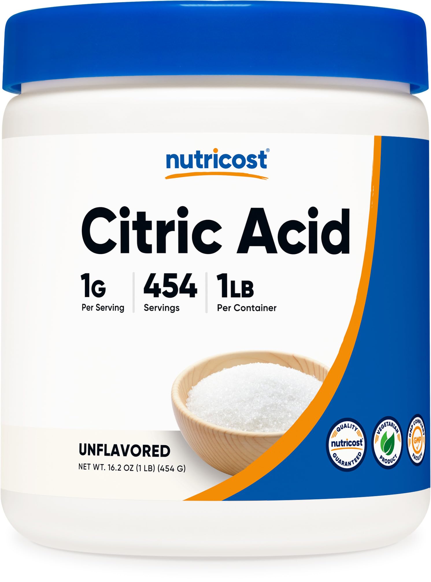 Foto 2 pulgar | Ácido Cítrico En Polvo Nutricost 454 G, 1 G/porción Sin Ogm - Venta Internacional.