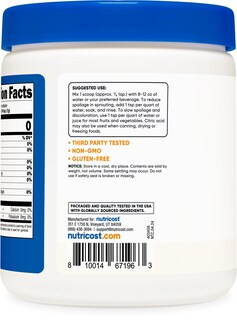 Foto 4 | Ácido Cítrico En Polvo Nutricost 454 G, 1 G/porción Sin Ogm - Venta Internacional.
