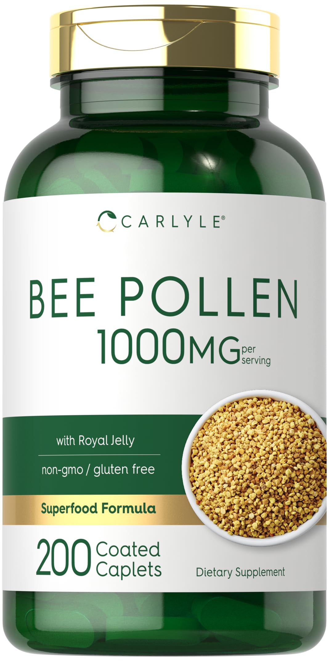 Foto 2 pulgar | Suplemento De Polen De Abeja Carlyle 1000 Mg 200 Cápsulas Con Jalea Real - Venta Internacional.