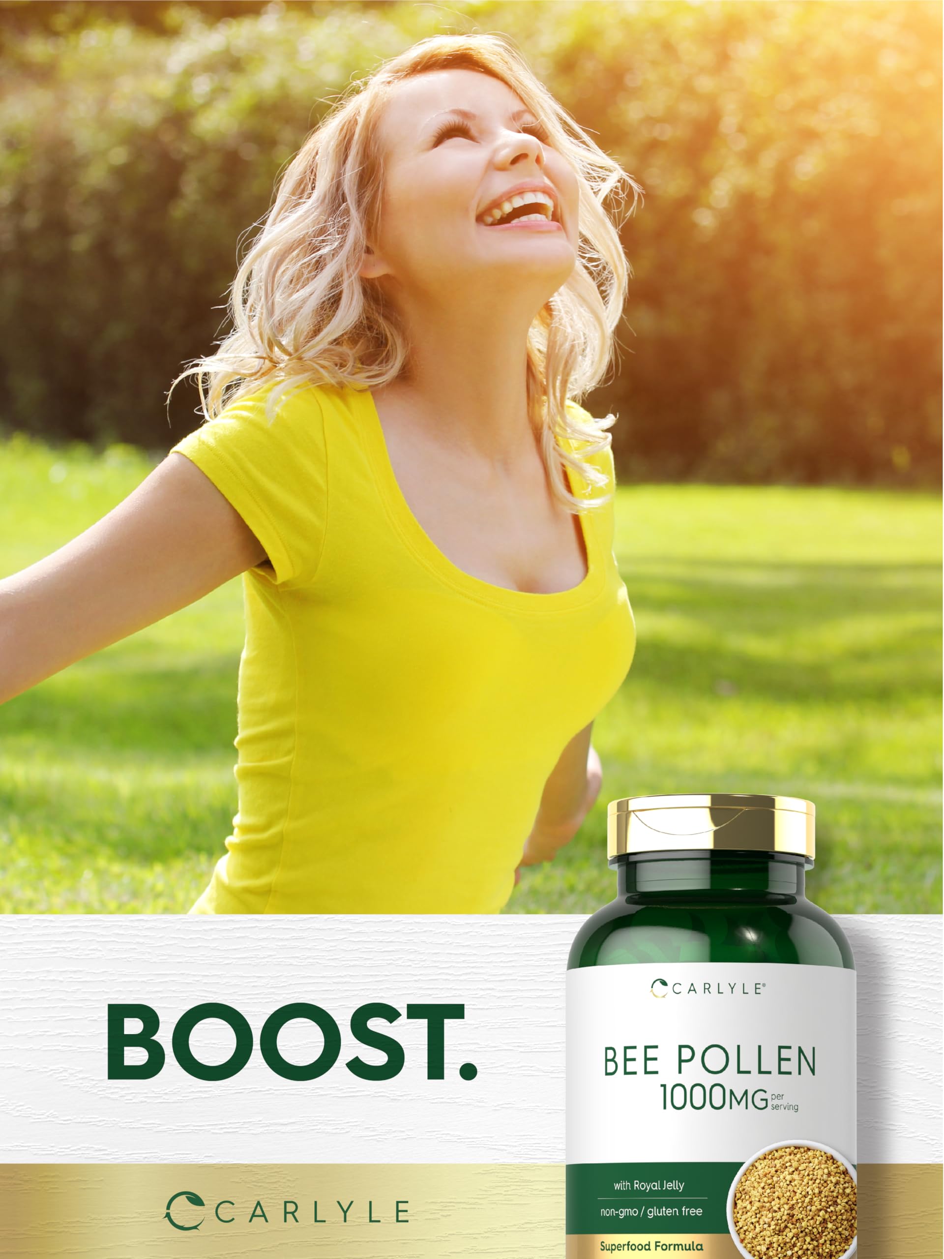 Foto 8 pulgar | Suplemento De Polen De Abeja Carlyle 1000 Mg 200 Cápsulas Con Jalea Real - Venta Internacional.