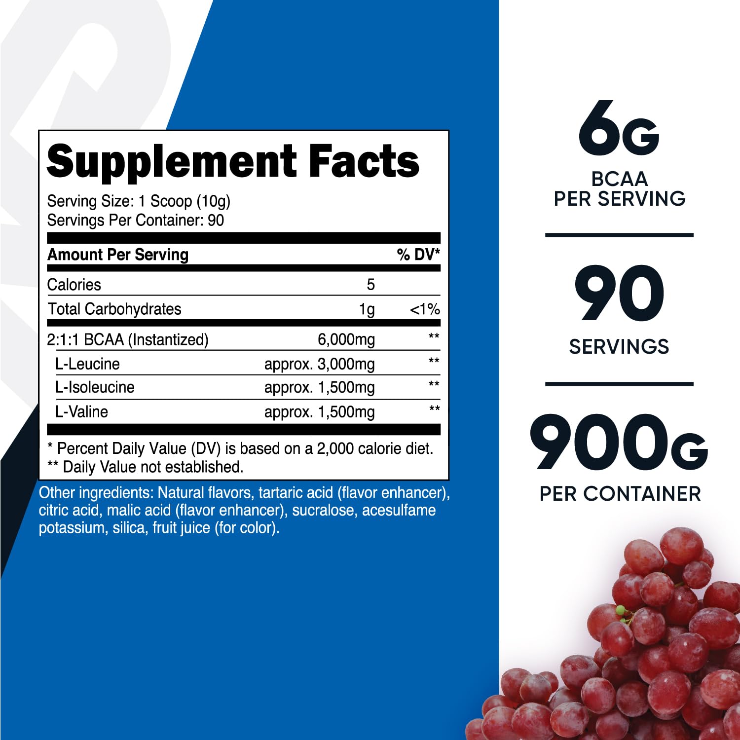 Foto 3 pulgar | Bcaa En Polvo Nutricost Sabor A Uva 90 Porciones 540 G - Venta Internacional.