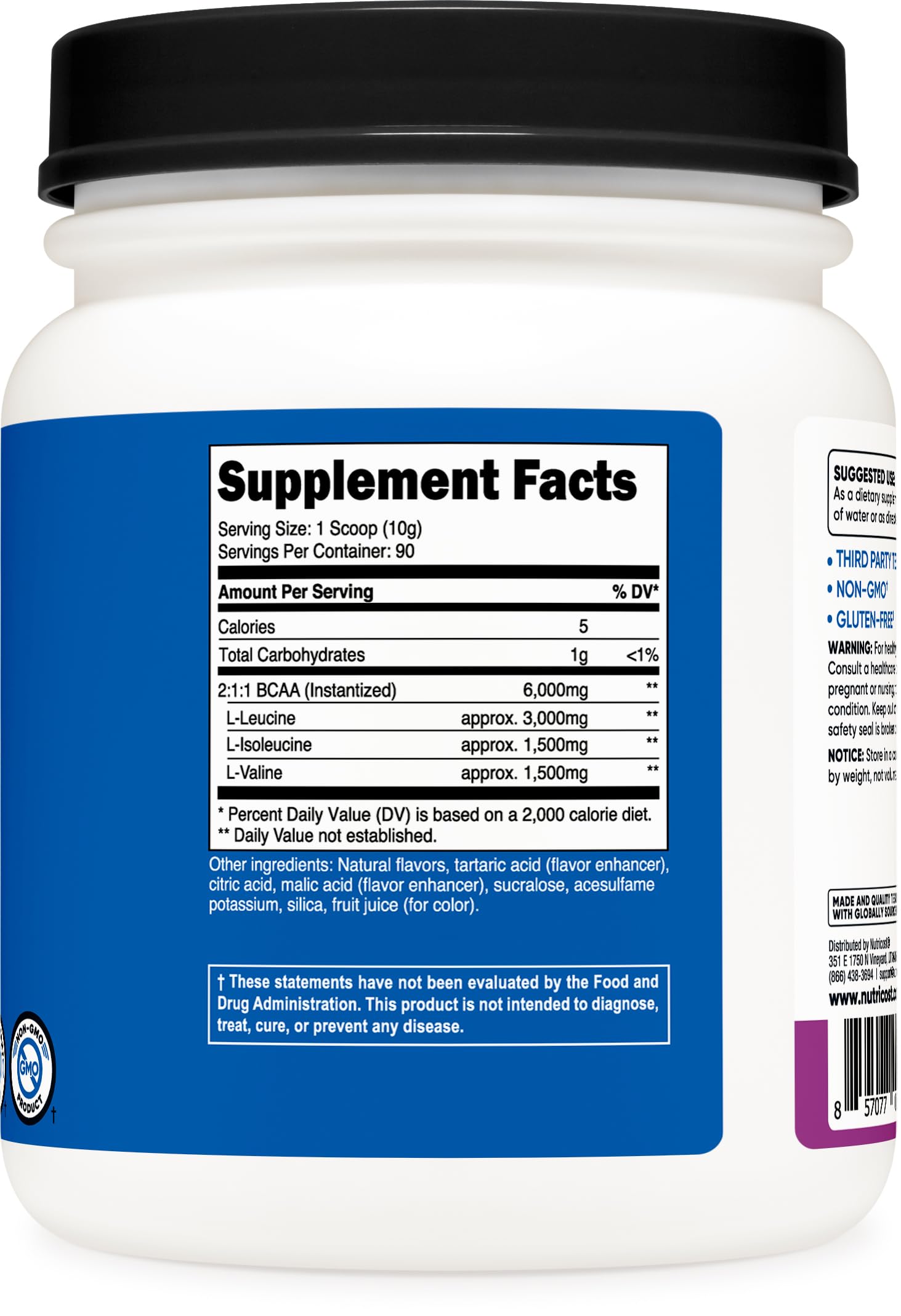 Foto 5 pulgar | Bcaa En Polvo Nutricost Sabor A Uva 90 Porciones 540 G - Venta Internacional.