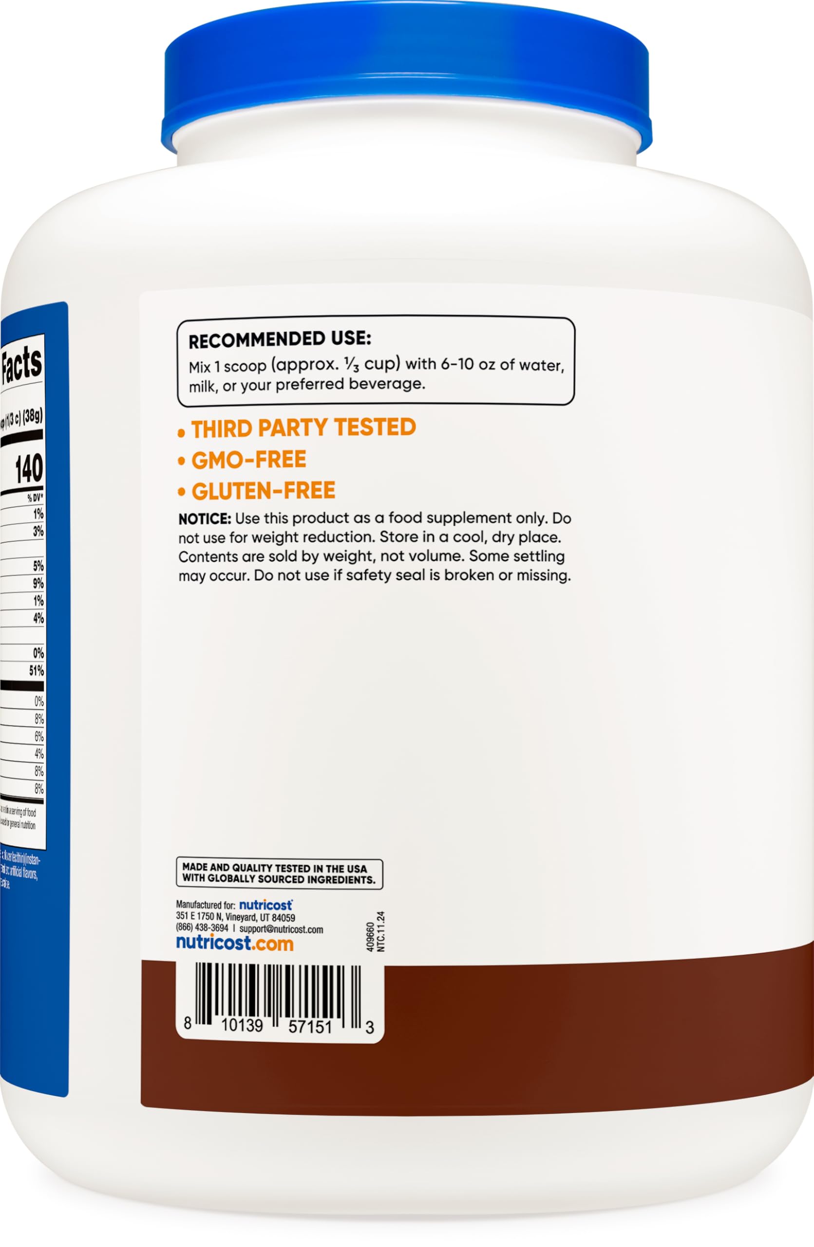 Foto 4 | Proteína En Polvo Nutricost Whey Protein Isolate Chocolate Con Leche - Venta Internacional.