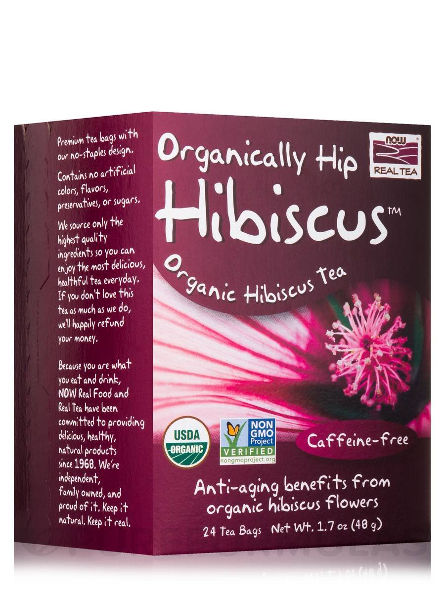 Foto 2 pulgar | 24 Bolsas De Tea Now Foods Organic Hip Hibiscus Sin Cafeína - Venta Internacional.