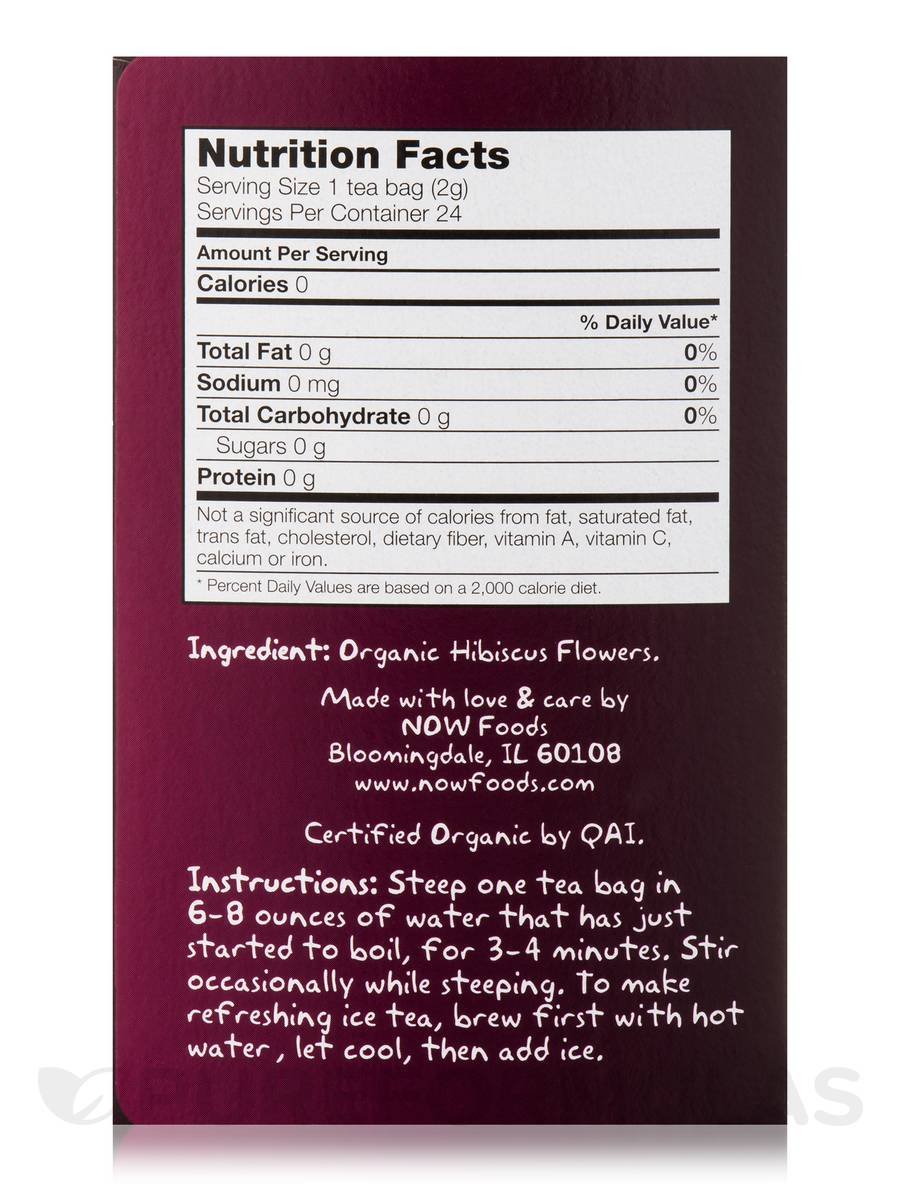Foto 4 pulgar | 24 Bolsas De Tea Now Foods Organic Hip Hibiscus Sin Cafeína - Venta Internacional.