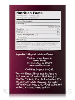Foto 3 | 24 Bolsas De Tea Now Foods Organic Hip Hibiscus Sin Cafeína - Venta Internacional.