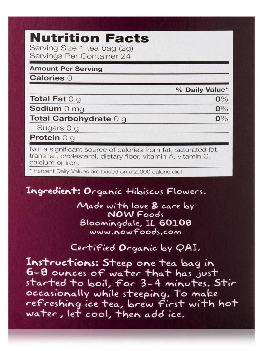Foto 8 pulgar | 24 Bolsas De Tea Now Foods Organic Hip Hibiscus Sin Cafeína - Venta Internacional.