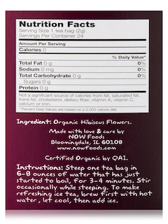 Foto 7 | 24 Bolsas De Tea Now Foods Organic Hip Hibiscus Sin Cafeína - Venta Internacional.