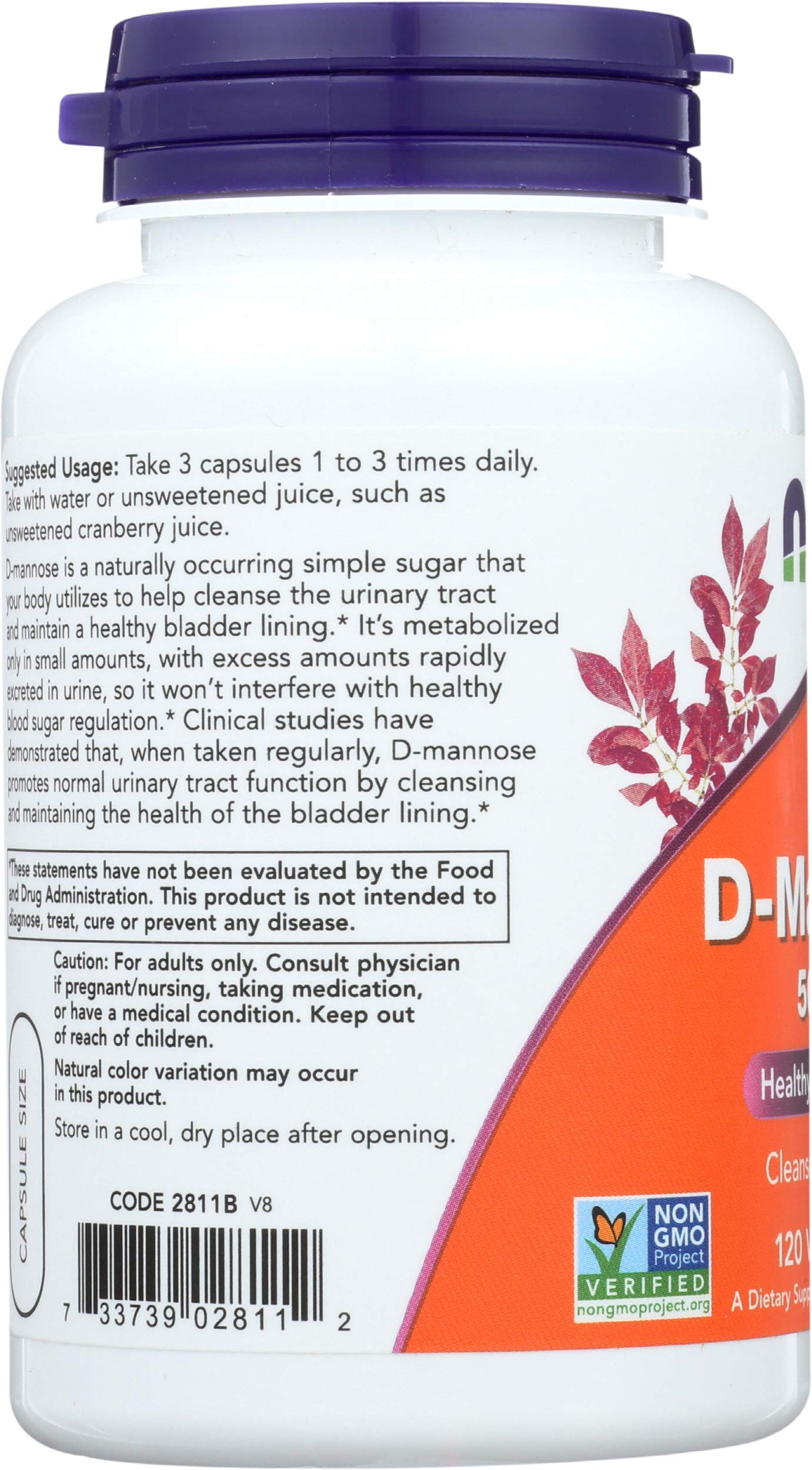 Foto 6 pulgar | Supplement Now Foods D-manosa 500 Mg 120 Cápsulas (paquete De 3) - Venta Internacional.