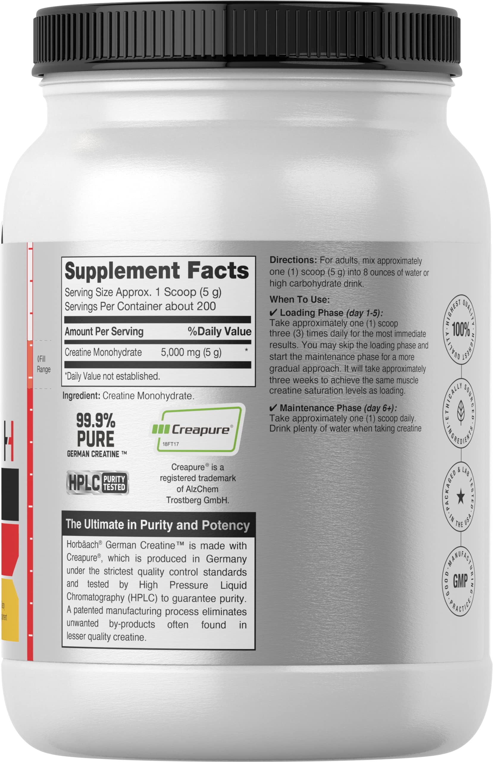 Foto 2 | Suplemento De Creatina Horbäach German Creapure En Polvo De 1000 G - Venta Internacional.