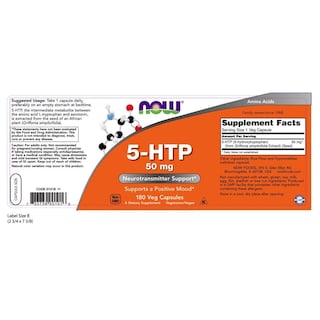 Foto 2 | Supplement Now 5-htp (5-hidroxitriptófano) 50 Mg 180 Cápsulas Vegetales - Venta Internacional.