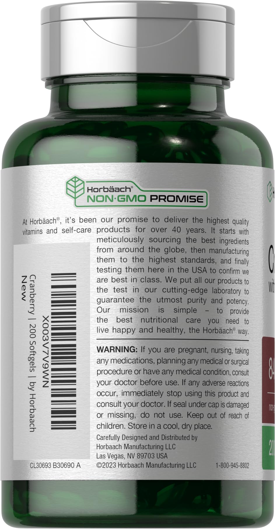 Foto 4 pulgar | Suplemento Horbäach Cranberry Pills 8400 Mg Con Vitamina C - Venta Internacional.