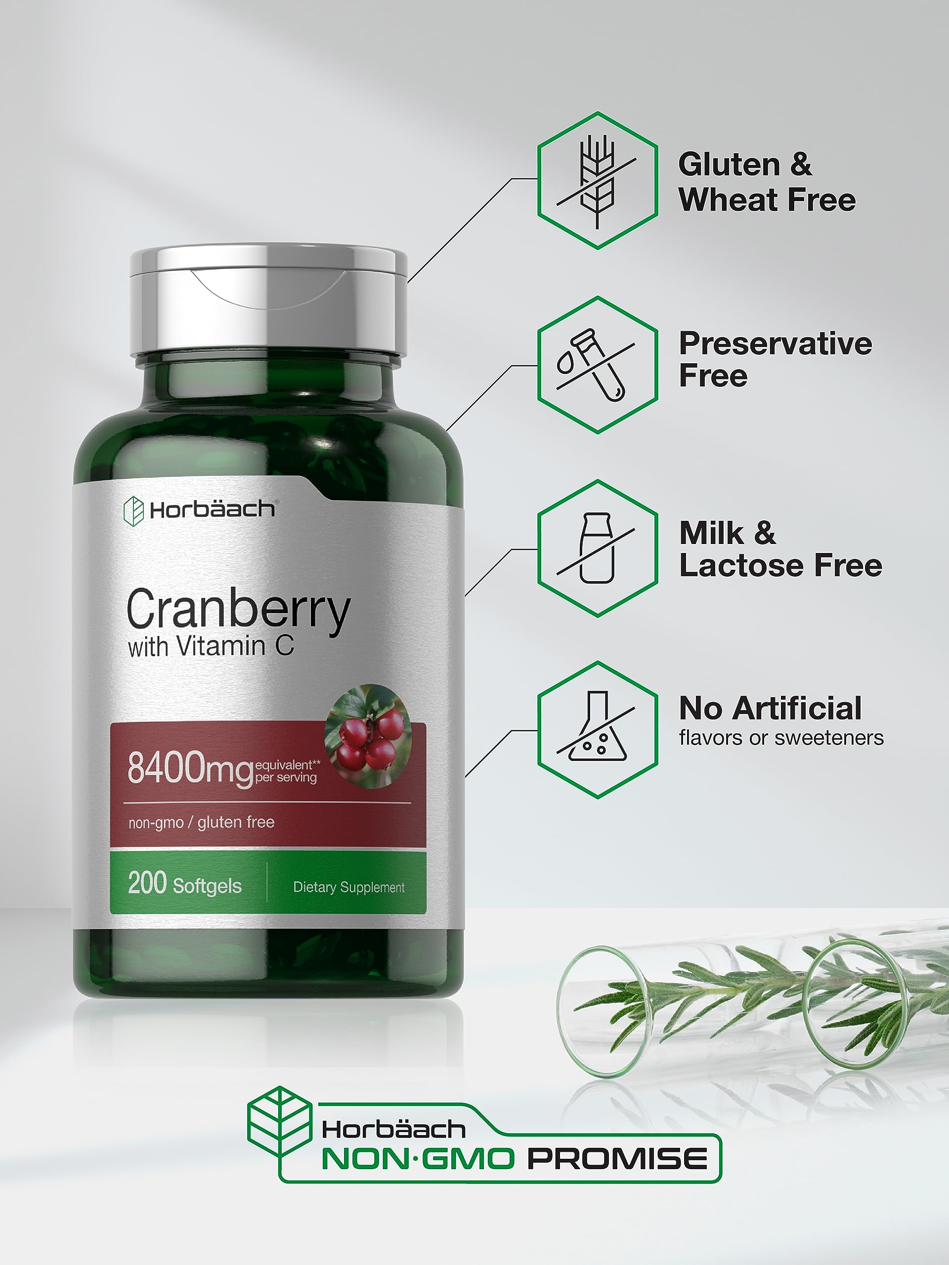 Foto 6 pulgar | Suplemento Horbäach Cranberry Pills 8400 Mg Con Vitamina C - Venta Internacional.