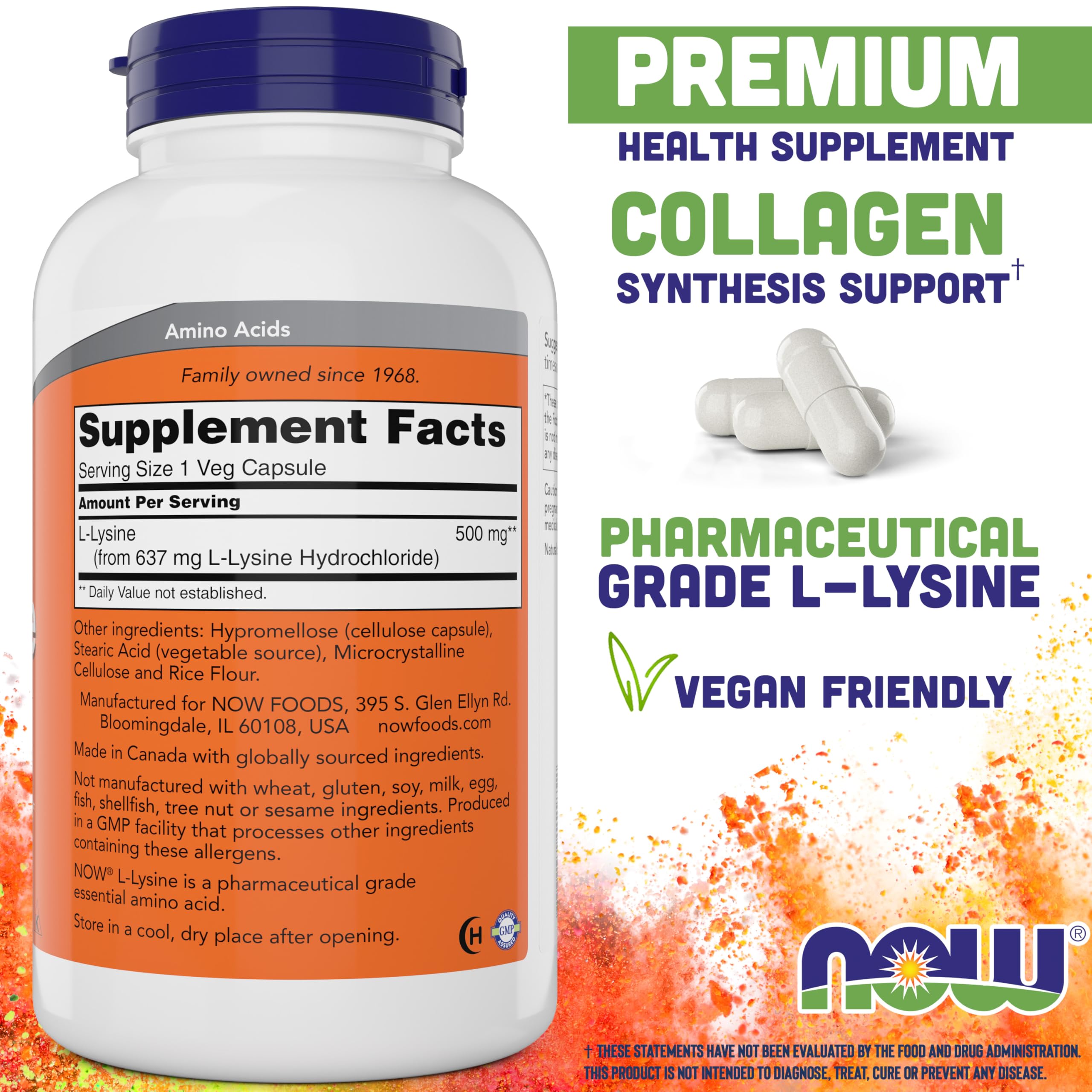 Foto 3 pulgar | Supplement Now L-lisina 500 Mg 360 Cápsulas (paquete De 2) - Venta Internacional.