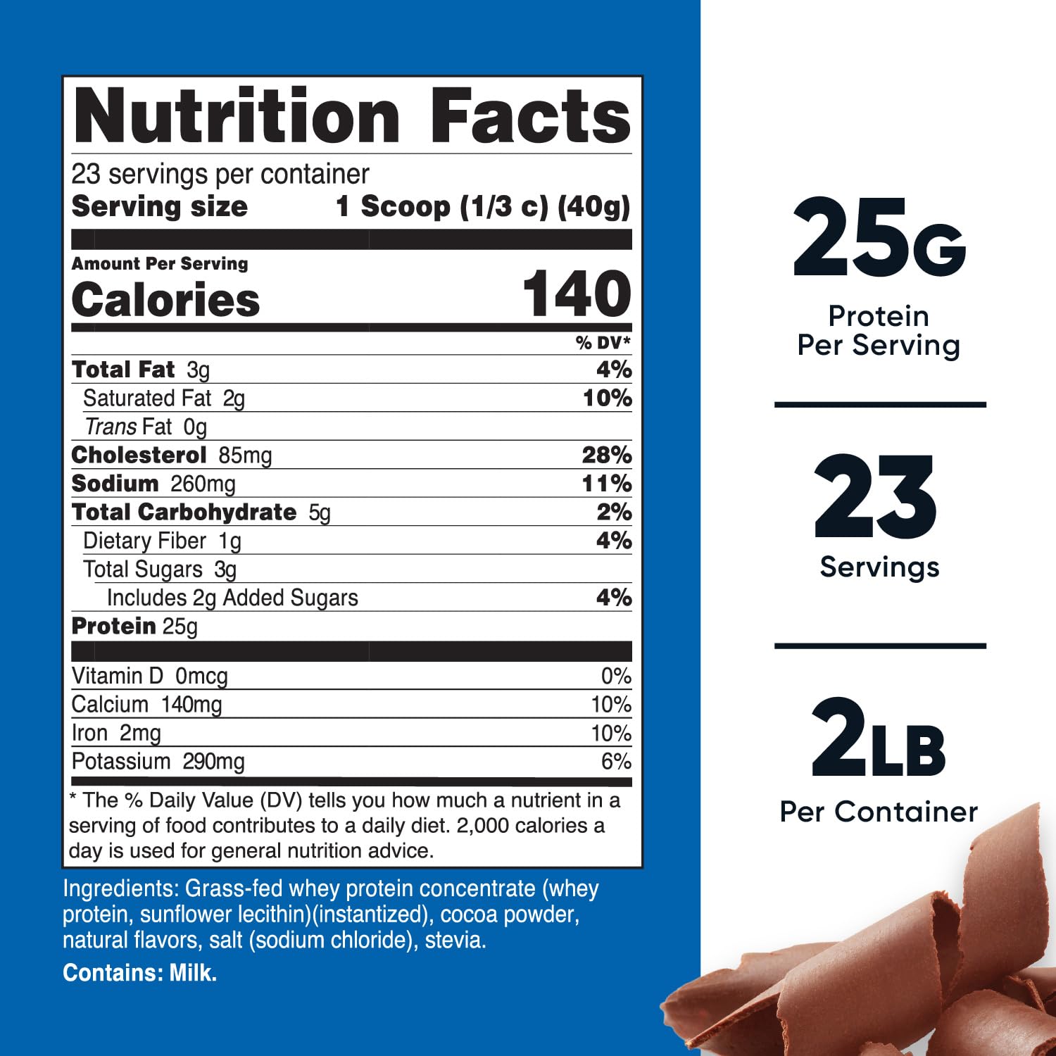 Foto 2 | Concentrado De Proteína De Suero Nutricost, Chocolate Alimentado Con Pasto, 907 G - Venta Internacional.