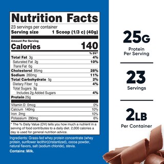 Foto 2 | Concentrado De Proteína De Suero Nutricost, Chocolate Alimentado Con Pasto, 907 G - Venta Internacional.