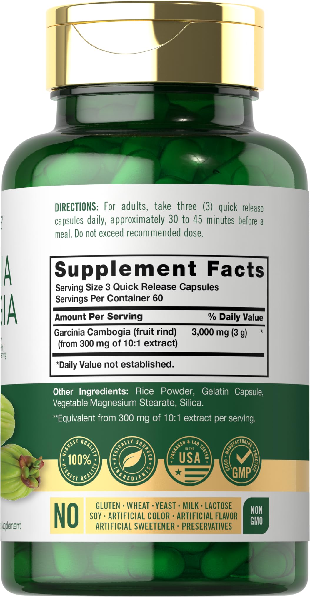 Foto 2 | Suplemento Carlyle Garcinia Cambogia 3000 Mg 180 Cápsulas - Venta Internacional.