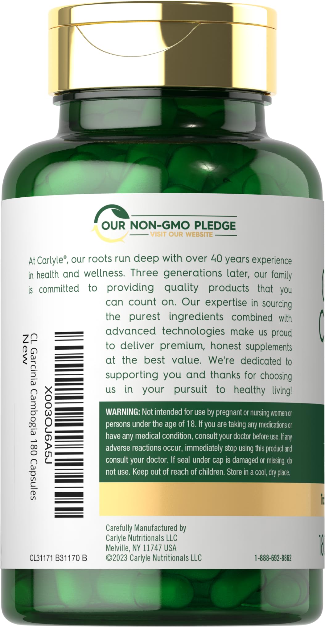 Foto 4 pulgar | Suplemento Carlyle Garcinia Cambogia 3000 Mg 180 Cápsulas - Venta Internacional.