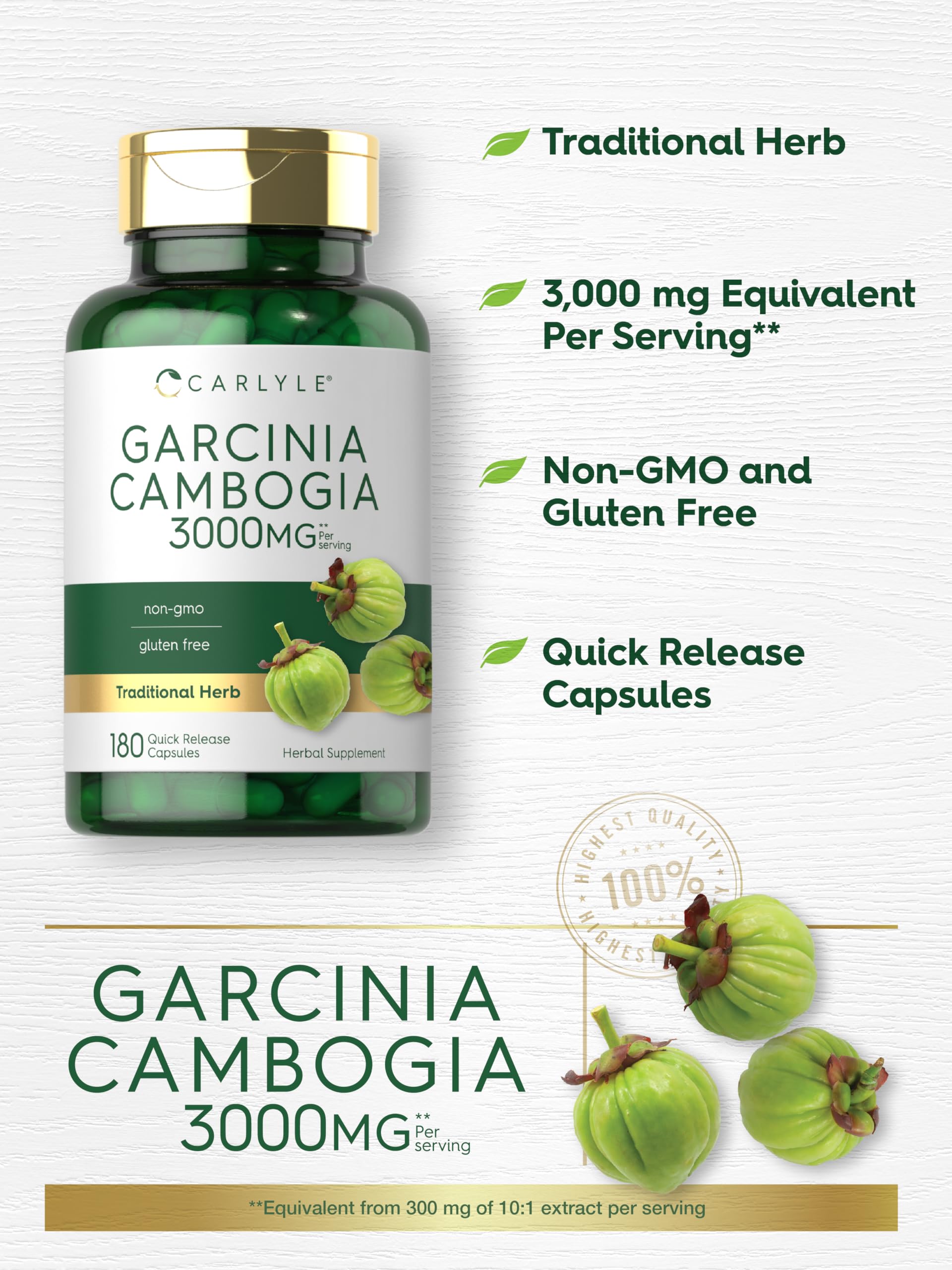 Foto 4 | Suplemento Carlyle Garcinia Cambogia 3000 Mg 180 Cápsulas - Venta Internacional.
