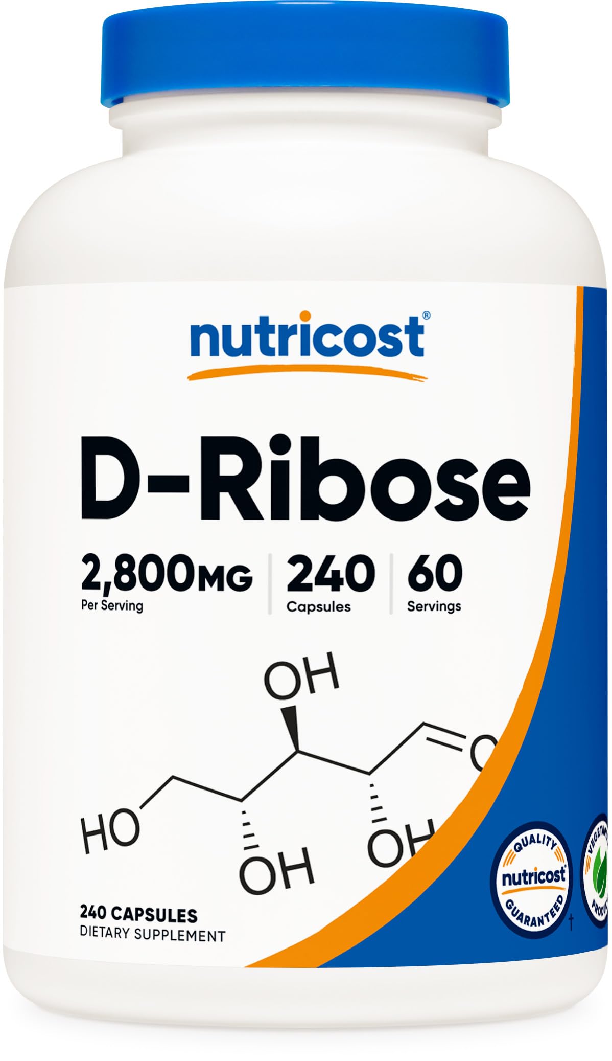 Foto 2 pulgar | Suplemento Nutricost D-ribose 700 Mg (2800 Mg/porción), 240 Cápsulas - Venta Internacional.