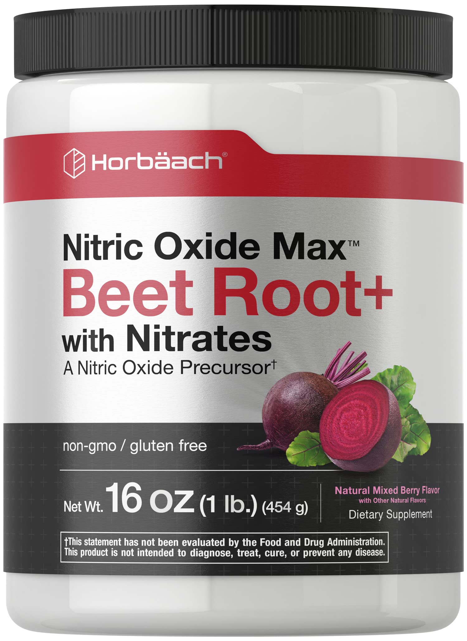 Suplemento Horbäach De Óxido Nítrico En Polvo De Raíz De Remolacha 454 G - Venta Internacional.