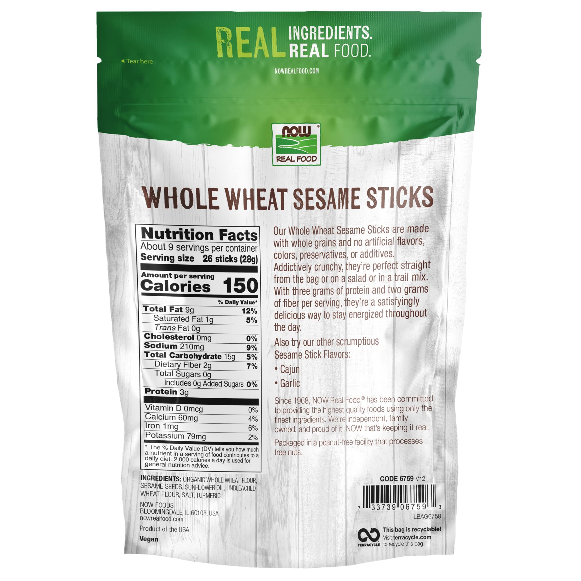 Foto 3 pulgar | Palitos De Sésamo Integral De Snack Now Foods, 255 G, Sin Ogm - Venta Internacional.