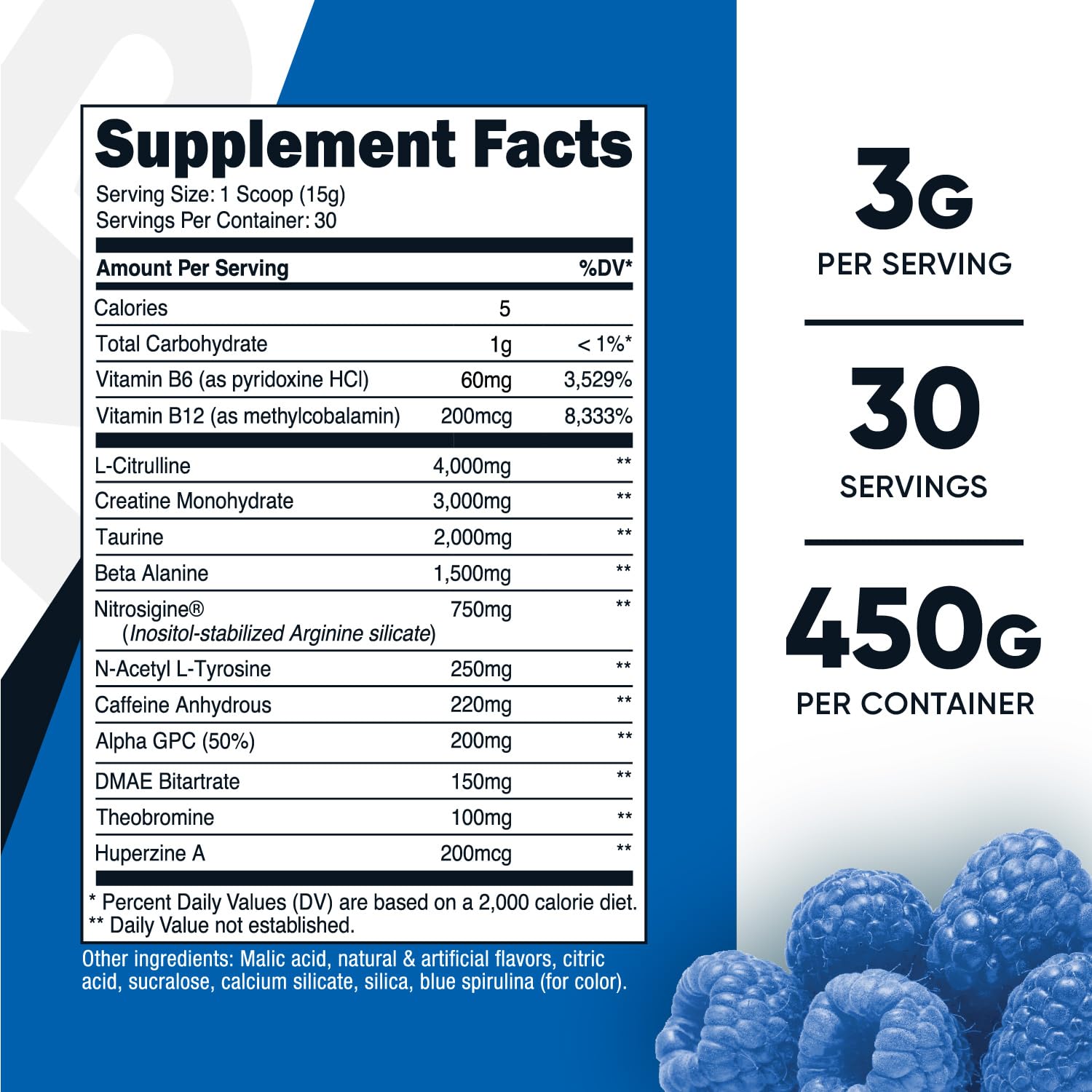 Foto 3 pulgar | Complejo Pre-c Nutricost Con Creatina Para Antes Del Entrenamiento, 450 G, 30 Dosis - Venta Internacional.