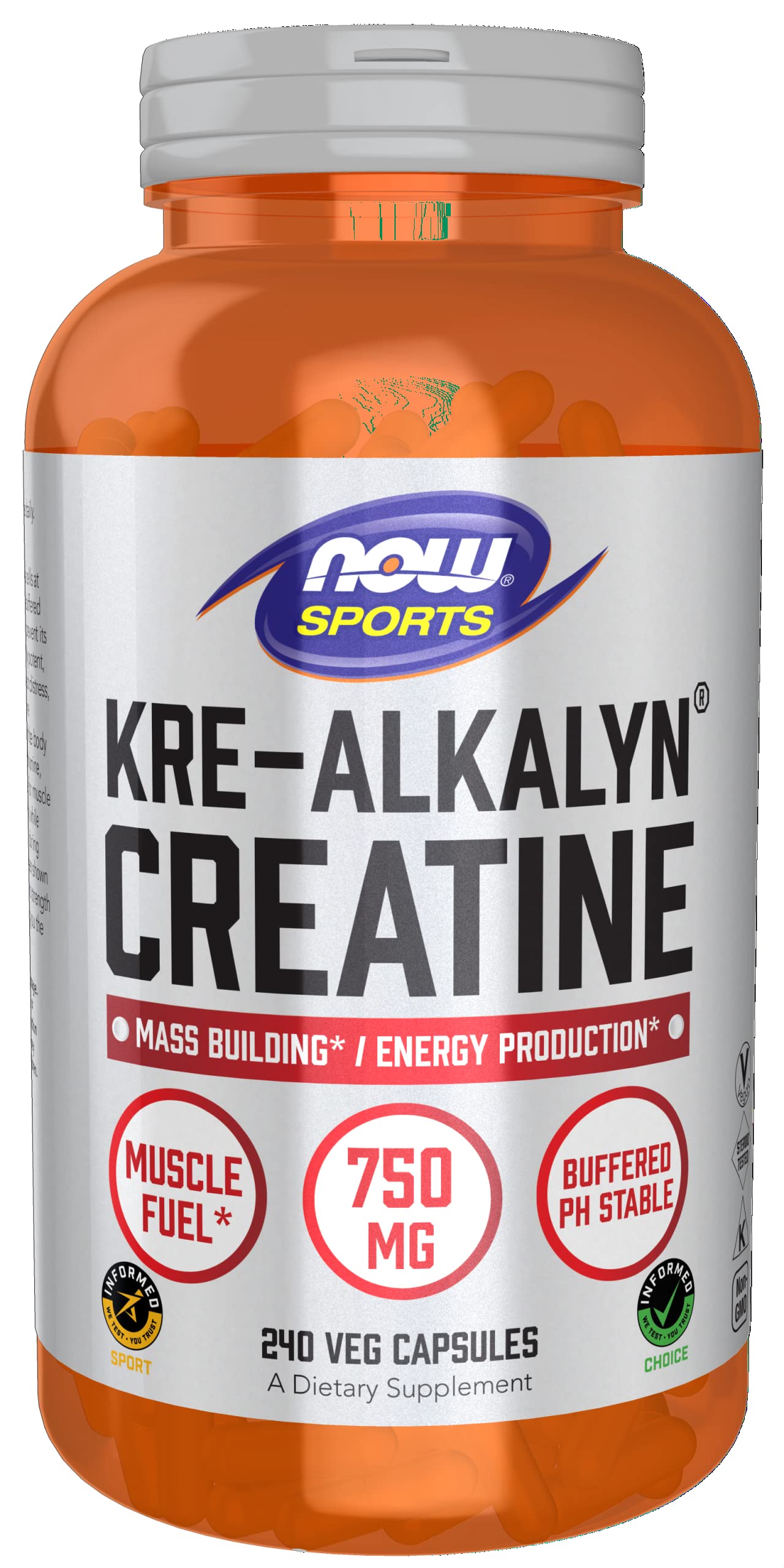 Foto 2 pulgar | Suplemento Now Sports Nutrition Kre-alkalyn Creatina 750 Mg - Venta Internacional.