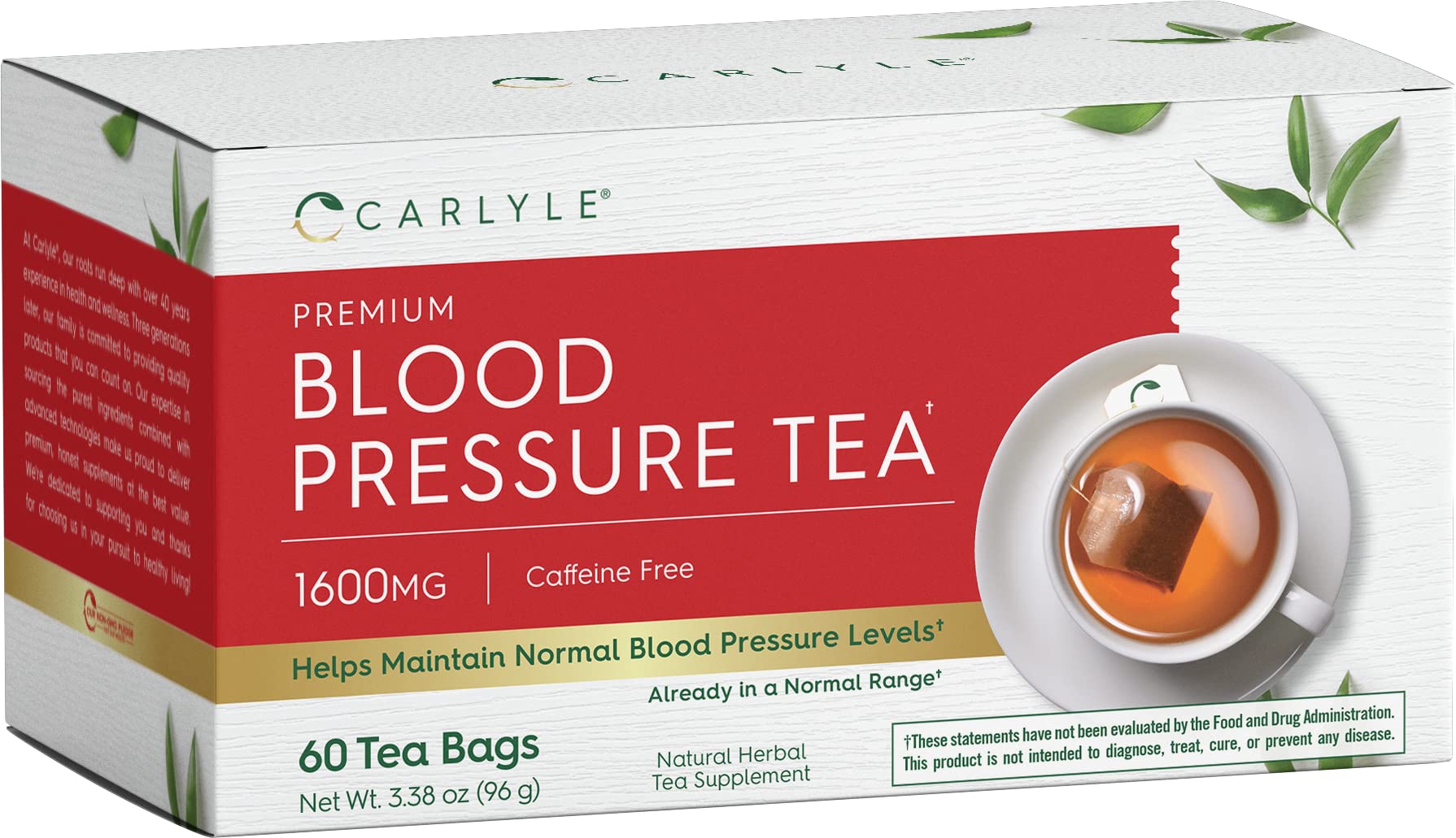 Foto 2 pulgar | Té De Hierbas Carlyle Blood Pressure 60 Bolsitas De Té Con Hibisco - Venta Internacional.