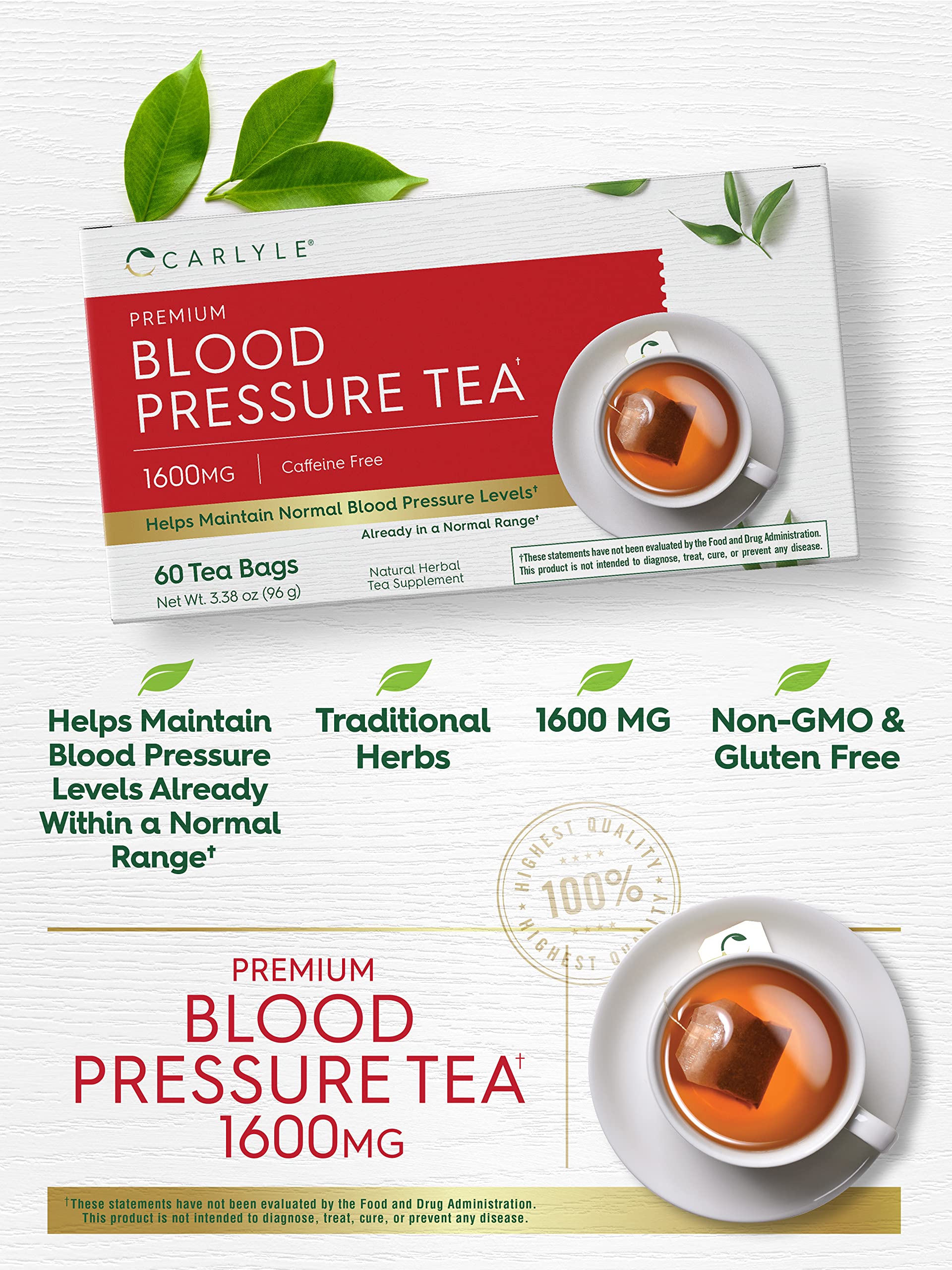 Foto 4 pulgar | Té De Hierbas Carlyle Blood Pressure 60 Bolsitas De Té Con Hibisco - Venta Internacional.