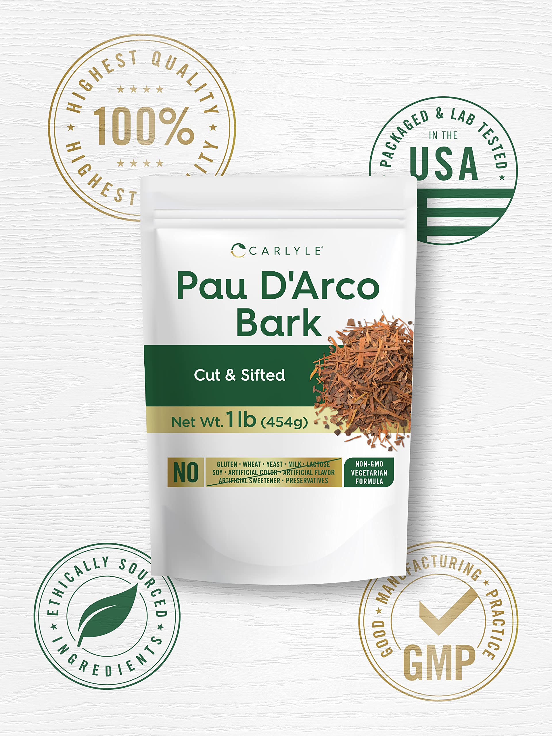 Foto 5 pulgar | Té De Hierbas Carlyle Pau D'arco Bark, Bolsa De 454 G | Vegetariano - Venta Internacional.