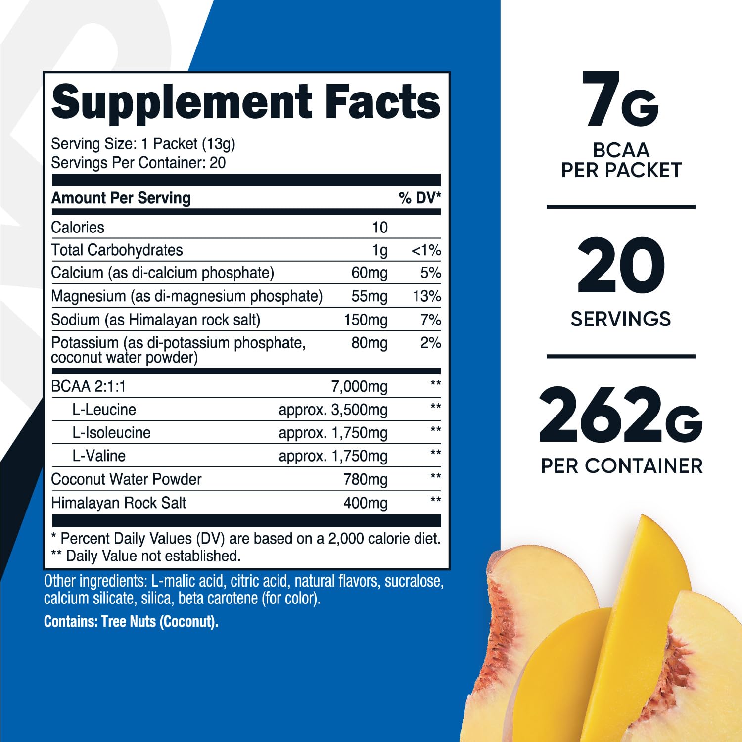 Foto 3 pulgar | Suplemento Nutricost Bcaa+ Hydration Peach Mango, 20 Paquetes - Venta Internacional.