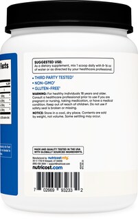 Foto 4 | Bcaa En Polvo Nutricost 2:1:1 150 Porciones Sin Sabor - Venta Internacional.