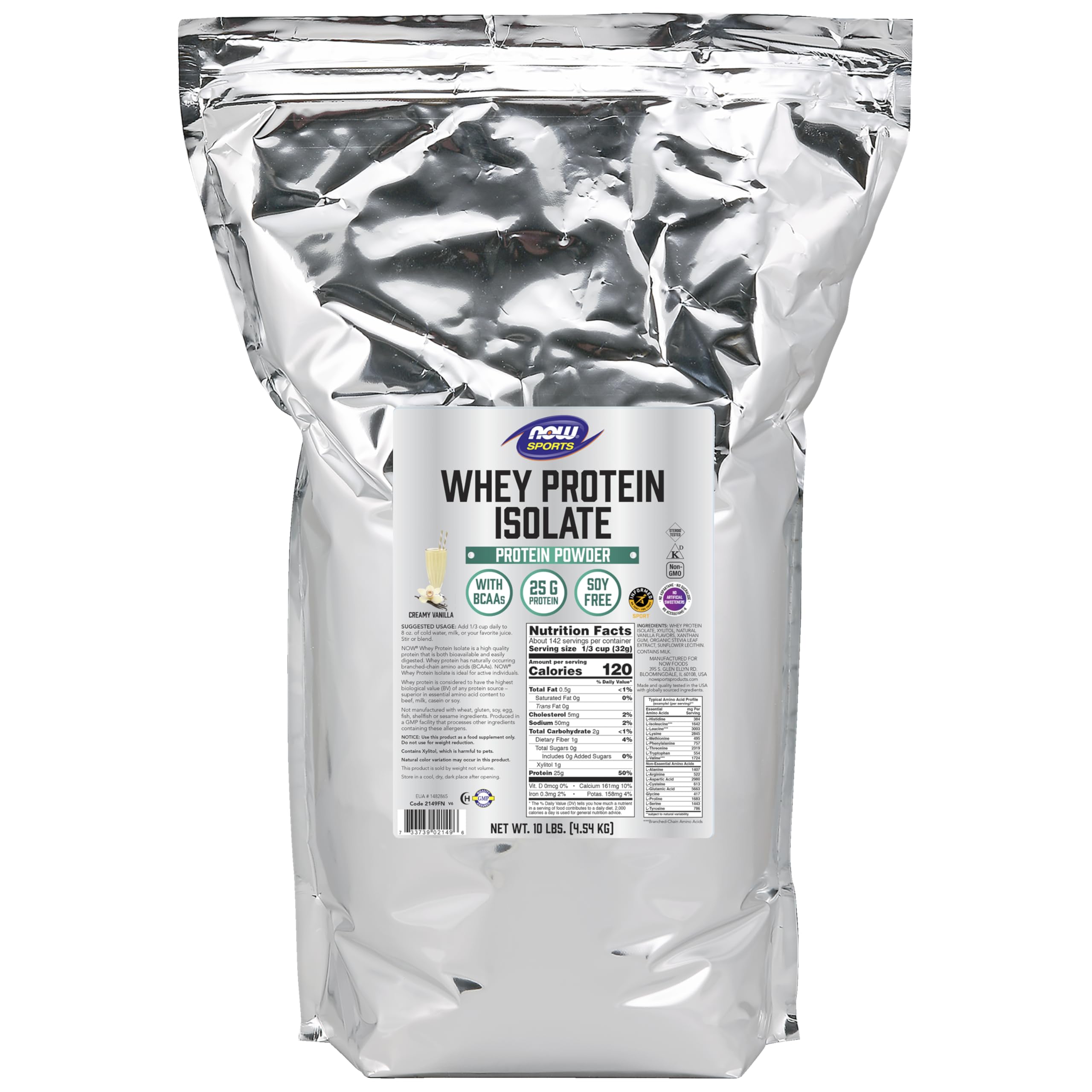Foto 2 pulgar | Proteína En Polvo Now Sports Nutrition Whey Isolate, 4,54 Kg, Vainilla - Venta Internacional.