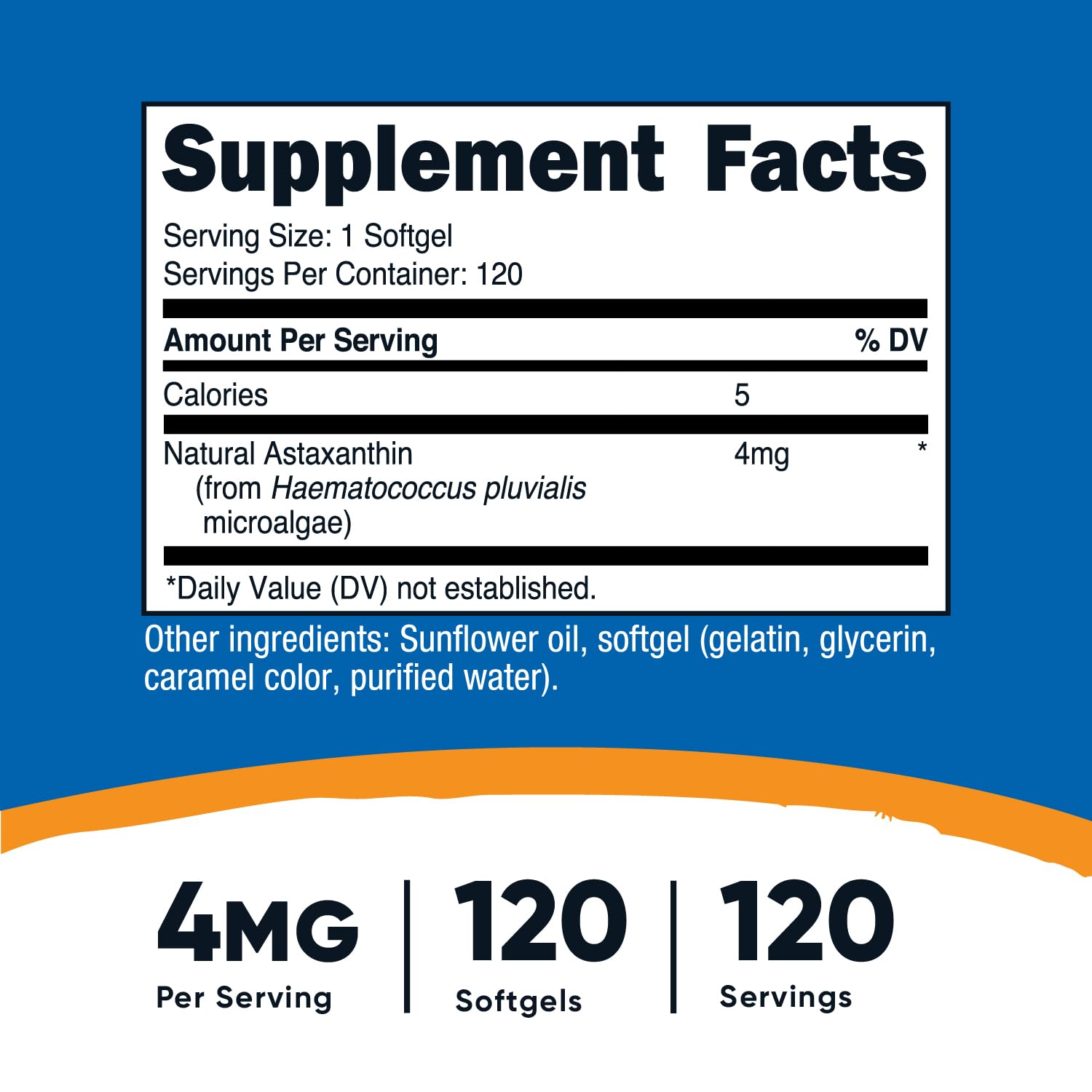 Foto 3 pulgar | Suplemento Nutricost De Astaxantina, 4 Mg, 120 Cápsulas Blandas - Venta Internacional.