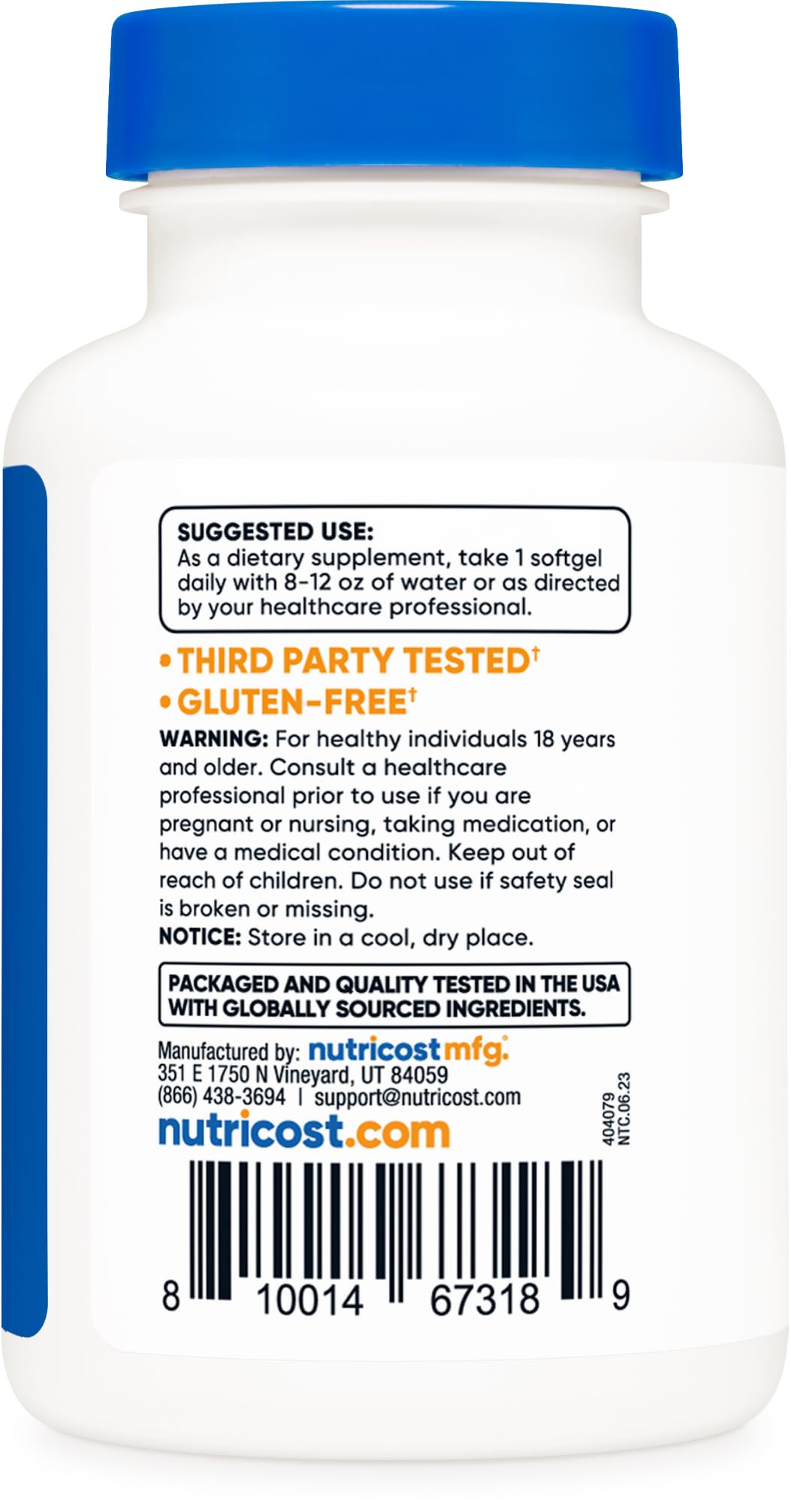 Foto 5 pulgar | Suplemento Nutricost De Astaxantina, 4 Mg, 120 Cápsulas Blandas - Venta Internacional.