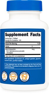 Foto 5 | Suplemento Nutricost De Astaxantina, 4 Mg, 120 Cápsulas Blandas - Venta Internacional.
