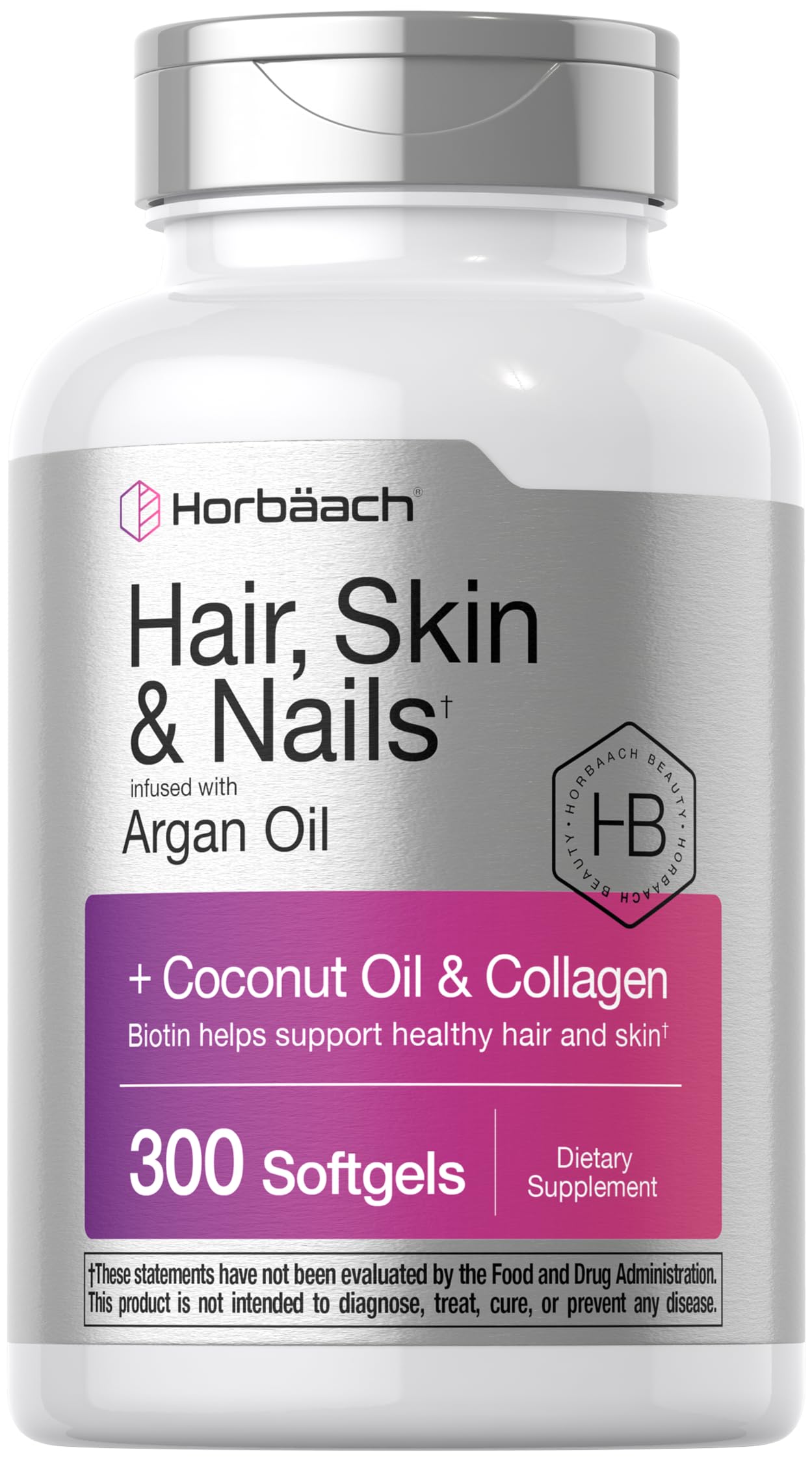 Foto 2 pulgar | Suplemento Horbaach Hair Skin Nails 300 Cápsulas Blandas Con Biotina - Venta Internacional.