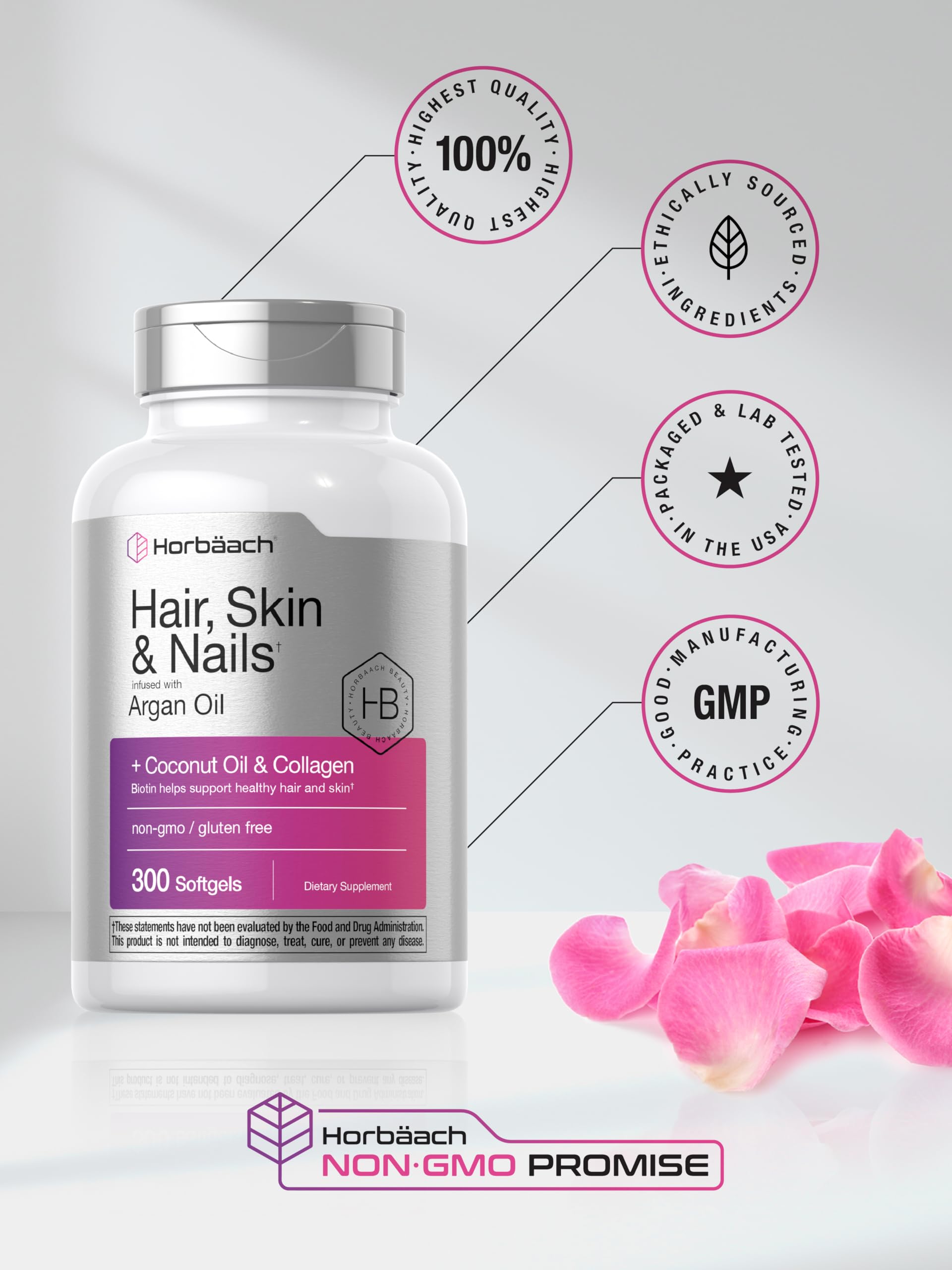Foto 7 pulgar | Suplemento Horbaach Hair Skin Nails 300 Cápsulas Blandas Con Biotina - Venta Internacional.