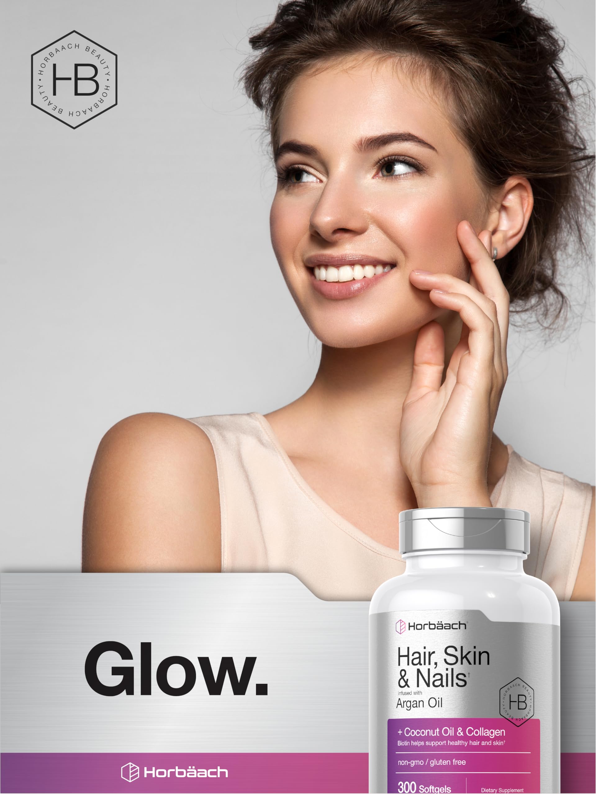 Foto 8 pulgar | Suplemento Horbaach Hair Skin Nails 300 Cápsulas Blandas Con Biotina - Venta Internacional.