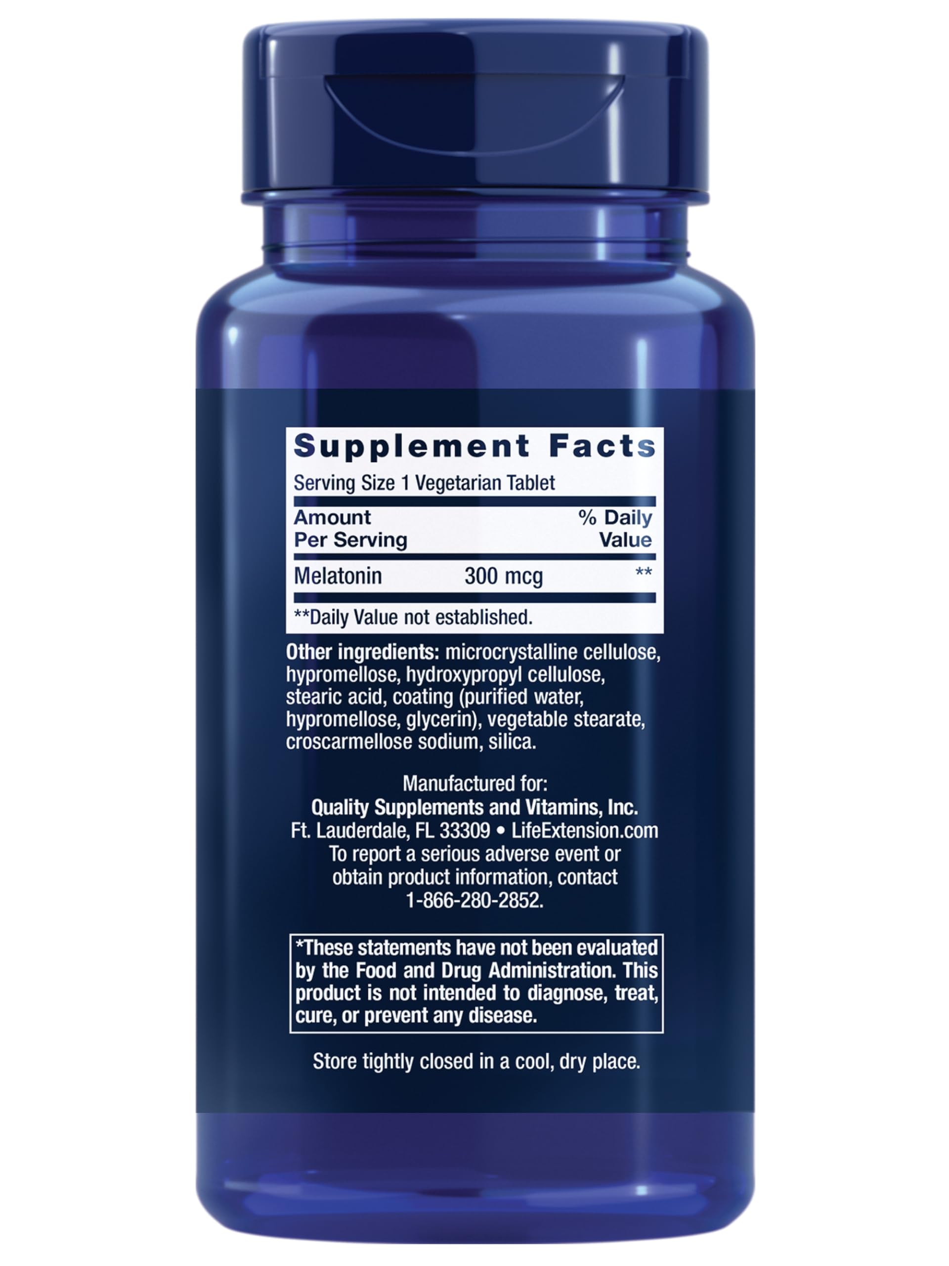 Foto 2 | Suplemento Life Extension Melatonina De Liberación Prolongada De 6 Horas, 300 Mcg - Venta Internacional.