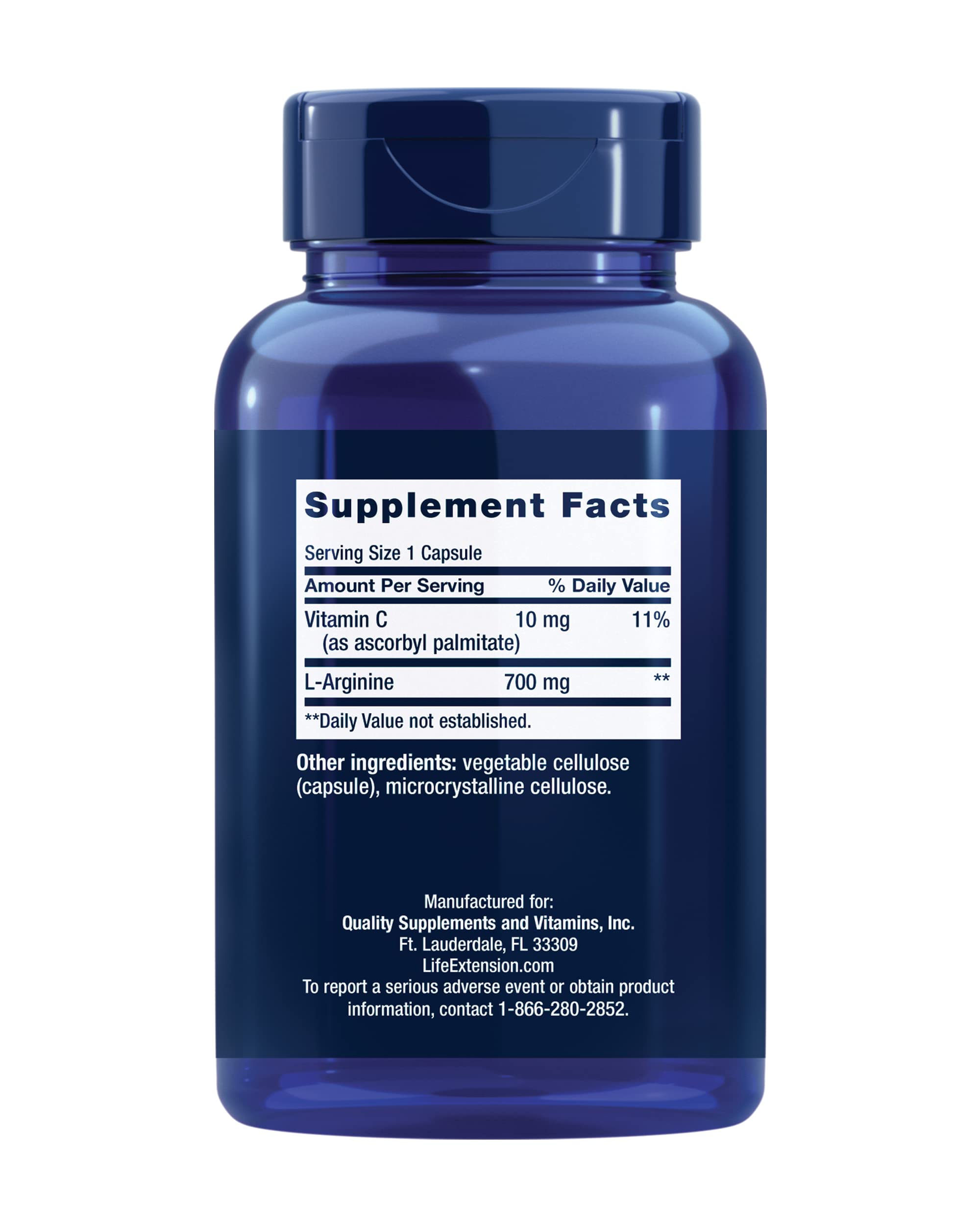 Foto 2 | Suplemento Life Extension De L-arginina En Cápsulas De 700 Mg Con Vitamina C - Venta Internacional.
