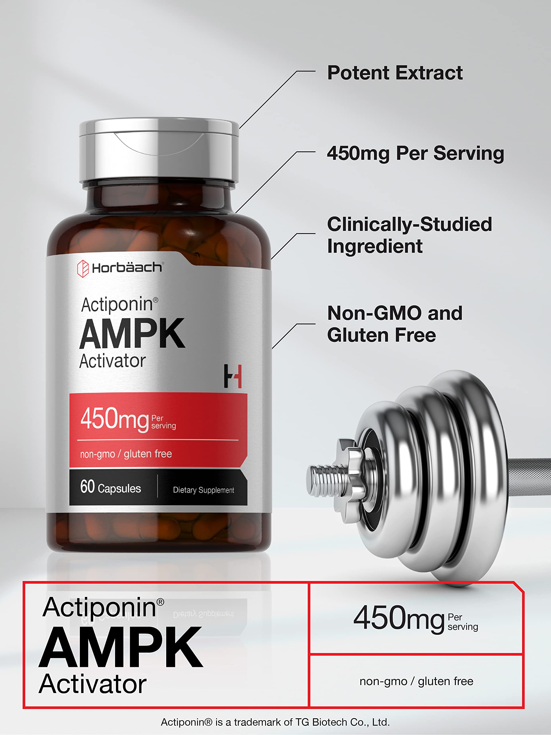 Foto 5 pulgar | Suplemento Horbäach Ampk Metabolic Activator 450 Mg 60 Cápsulas - Venta Internacional.