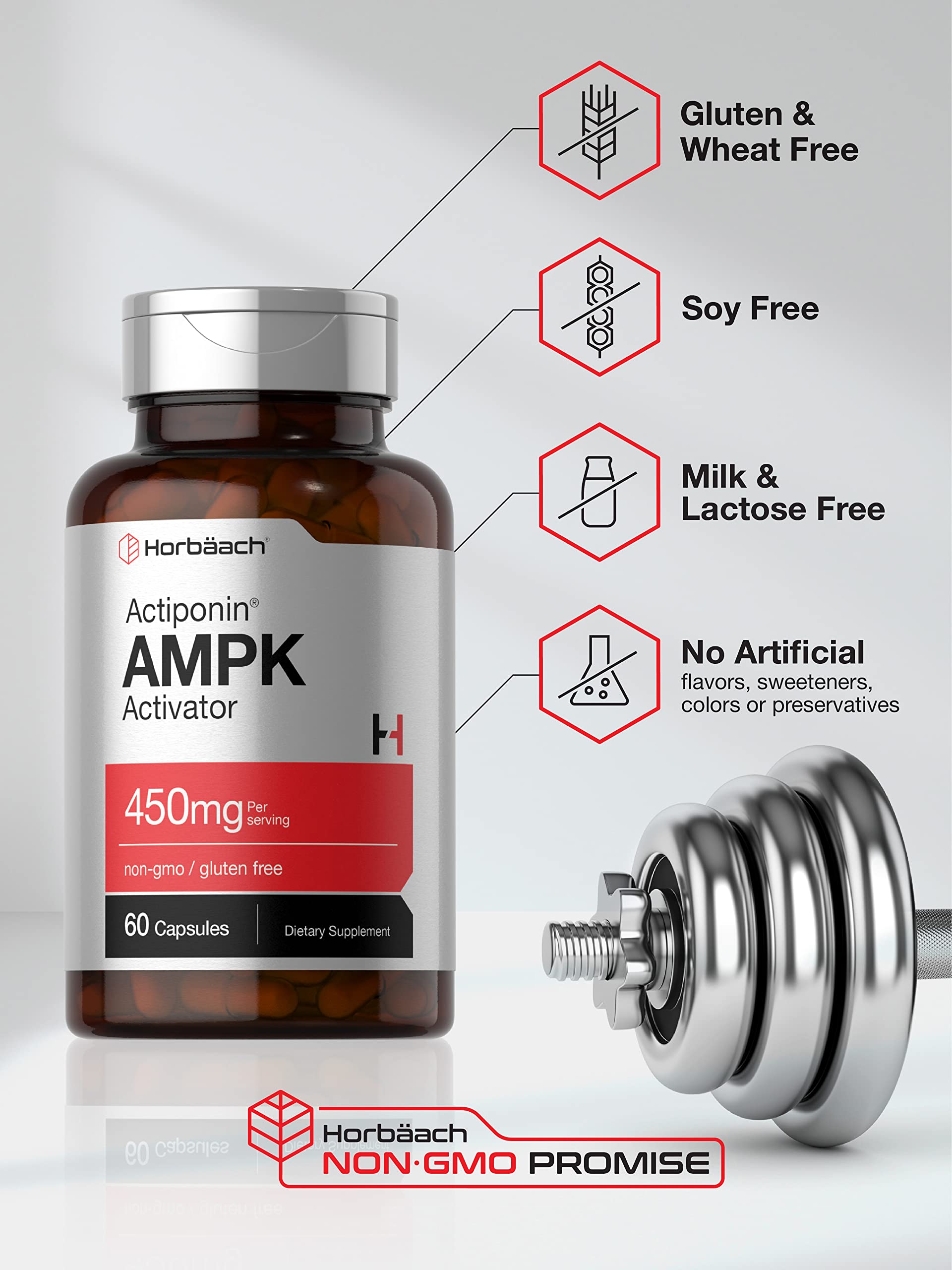 Foto 6 pulgar | Suplemento Horbäach Ampk Metabolic Activator 450 Mg 60 Cápsulas - Venta Internacional.