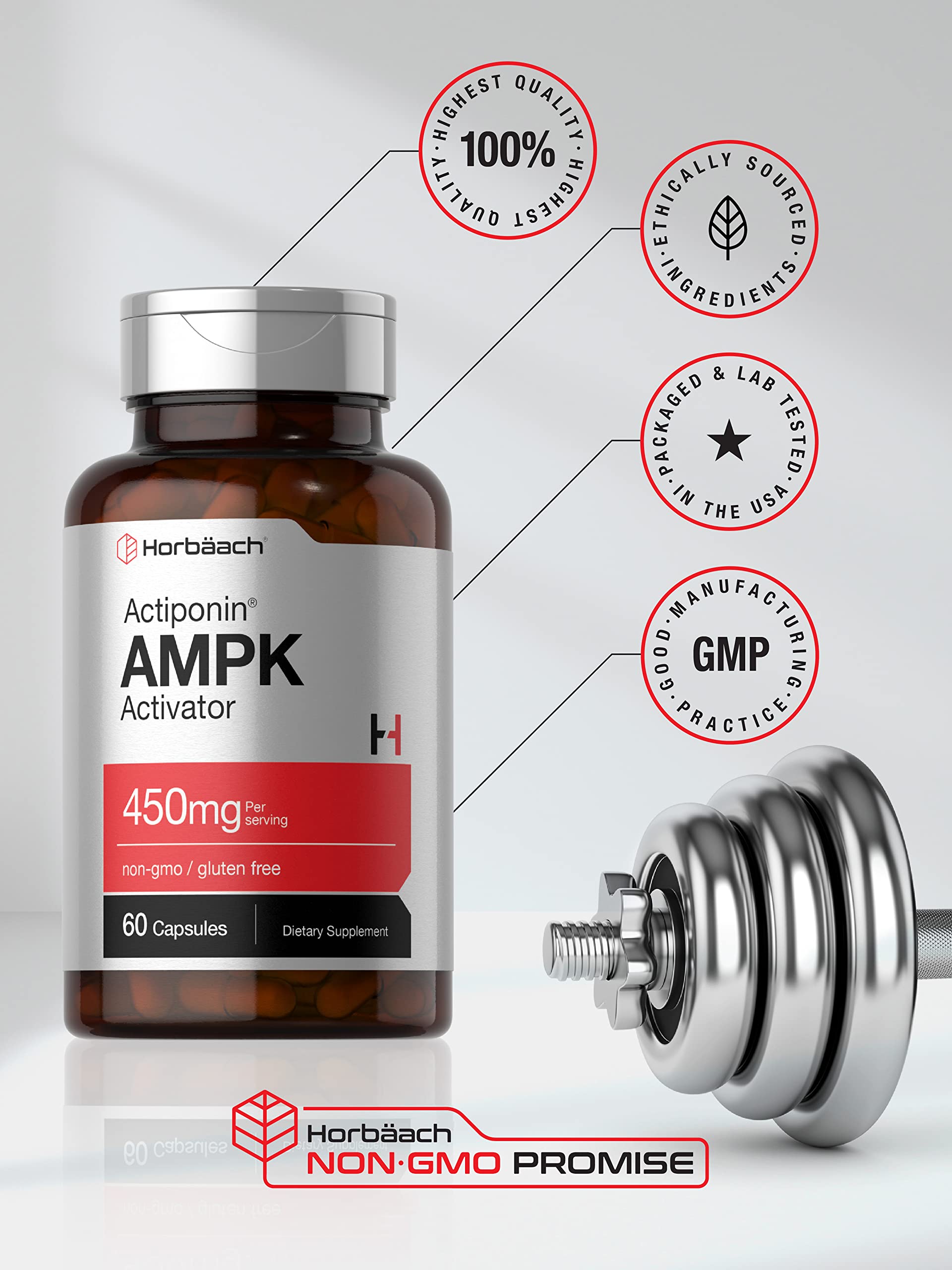 Foto 7 pulgar | Suplemento Horbäach Ampk Metabolic Activator 450 Mg 60 Cápsulas - Venta Internacional.