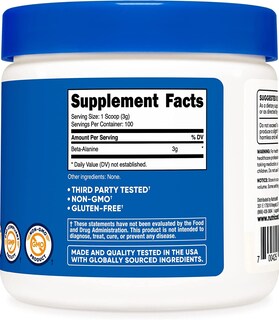 Foto 5 | Suplemento Nutricost Beta Alanina En Polvo 300 G (300 Porciones) - Venta Internacional.