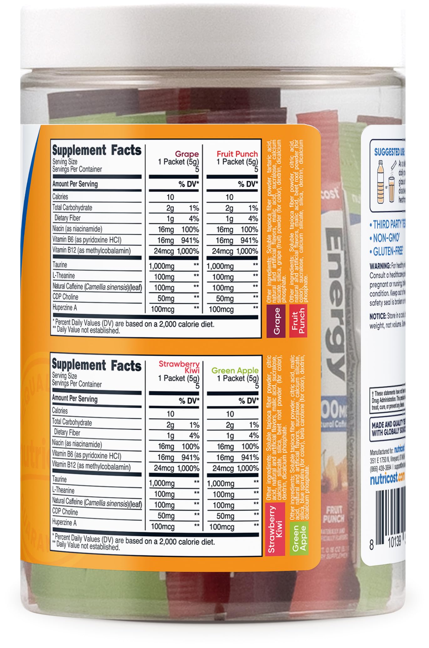 Foto 5 | Paquetes De 20 Porciones De Energy Powder Nutricost Clean Energy - Venta Internacional.