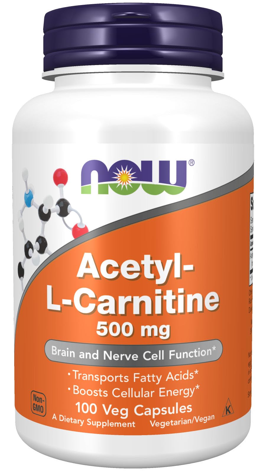 Foto 2 pulgar | Acetil L-carnitina De Supplement Now Foods, 500 Mg, 100 Cápsulas - Venta Internacional.