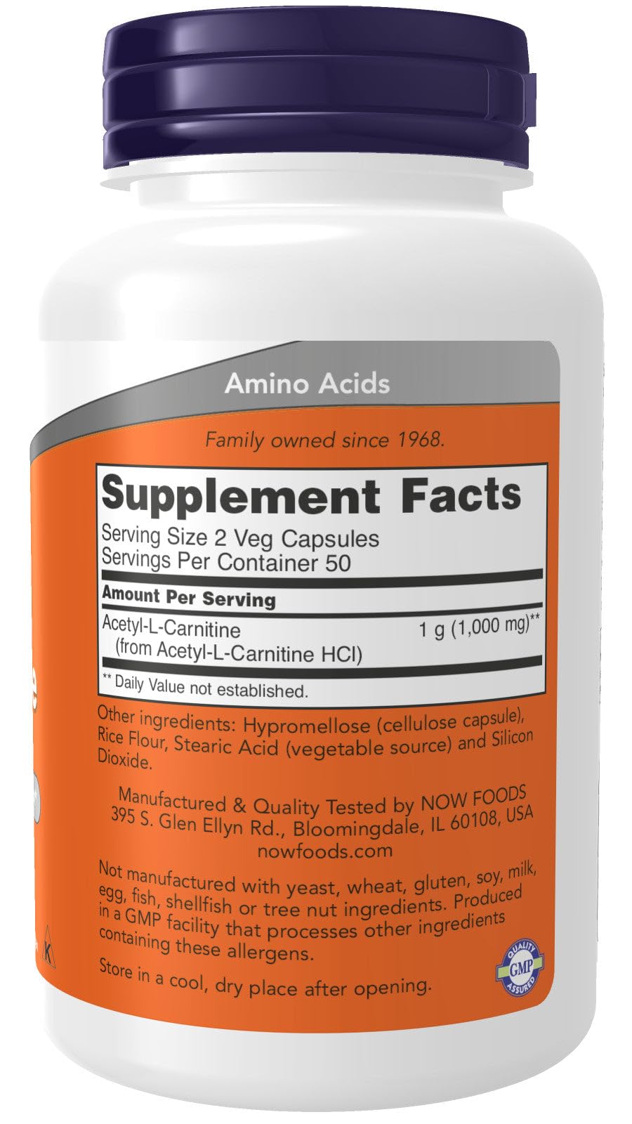 Foto 3 pulgar | Acetil L-carnitina De Supplement Now Foods, 500 Mg, 100 Cápsulas - Venta Internacional.